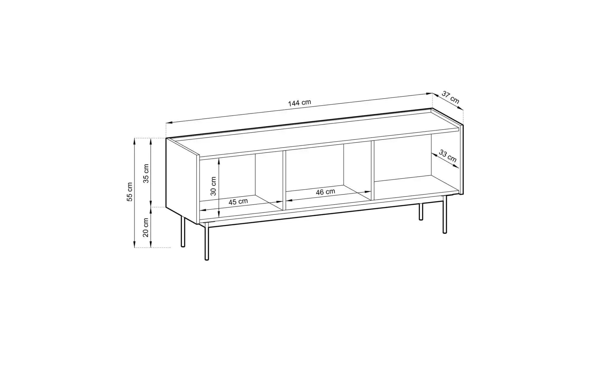 Lowboard  Color ¦ rot ¦ Maße (cm): B: 144 H: 55 Kommoden & Sideboards > Low günstig online kaufen