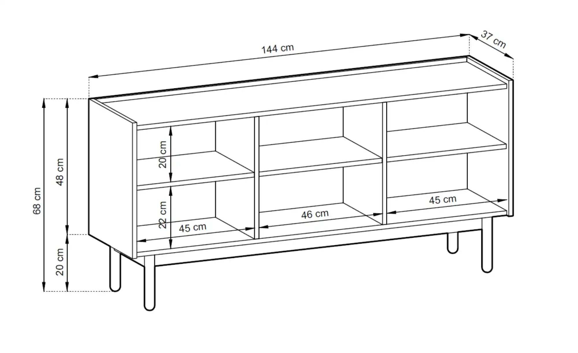 Sideboard  Boho ¦ braun ¦ Maße (cm): B: 144 H: 68 Kommoden & Sideboards > S günstig online kaufen