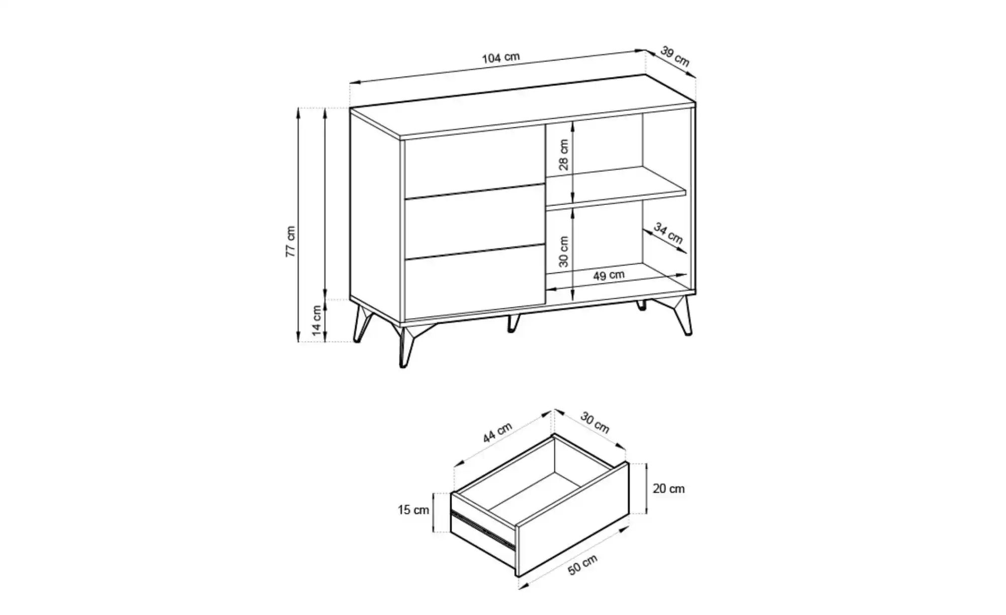 Thumbnail - Sideboard Diamond ¦ schwarz ¦ Maße (cm): B: 104 H: 77 Kommoden & Sideboards > Sideboards - Höffner