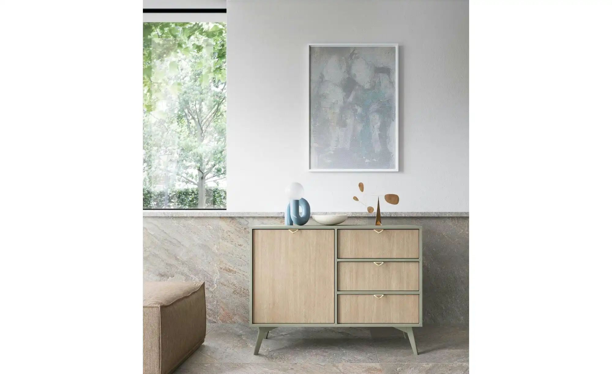 Thumbnail - Sideboard Firr ¦ grün ¦ Maße (cm): B: 106,1 H: 80,6 Kommoden & Sideboards > Sideboards - Höffner