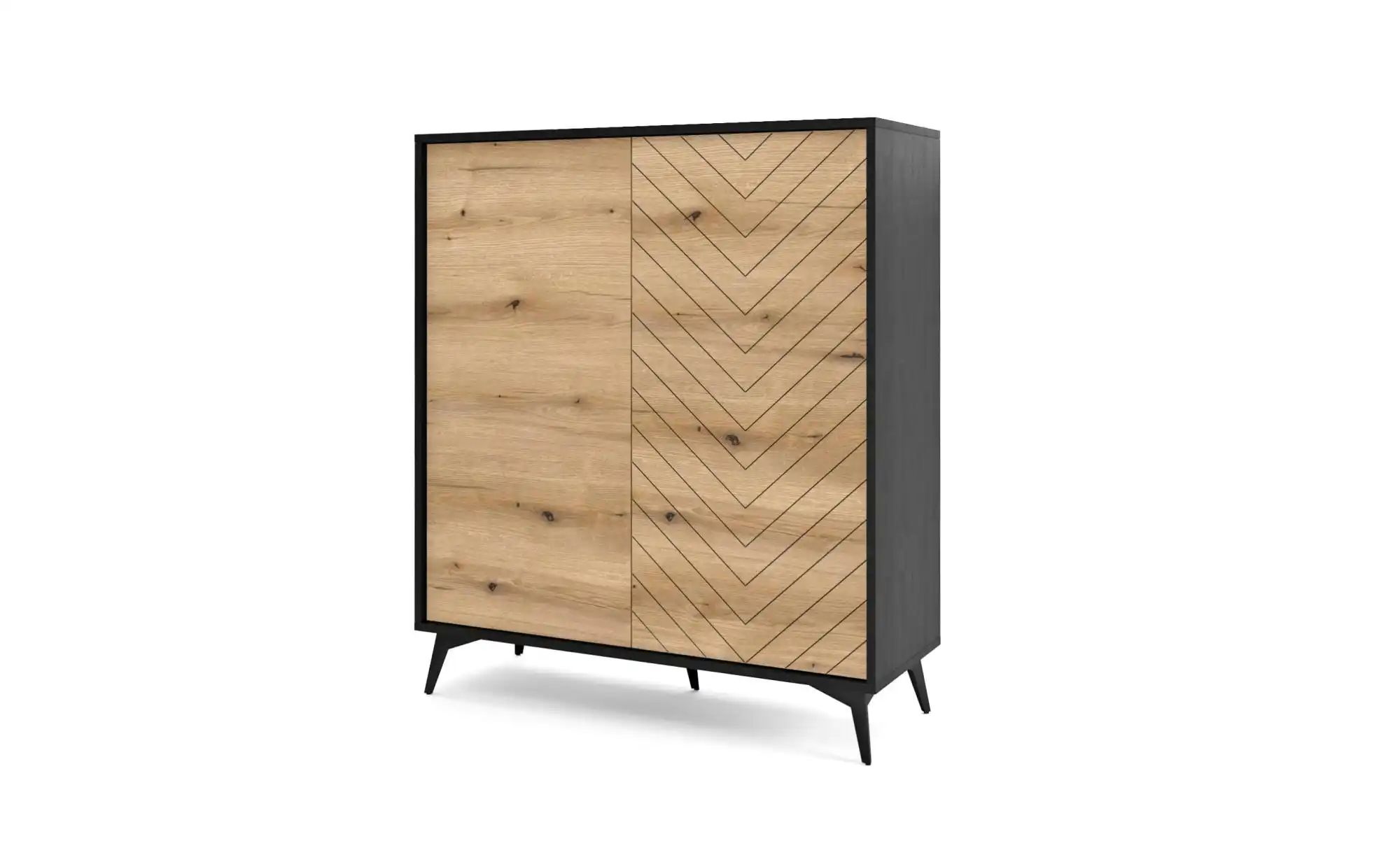 Highboard  Diamond ¦ schwarz ¦ Maße (cm): B: 104 H: 119 Kommoden & Sideboar günstig online kaufen
