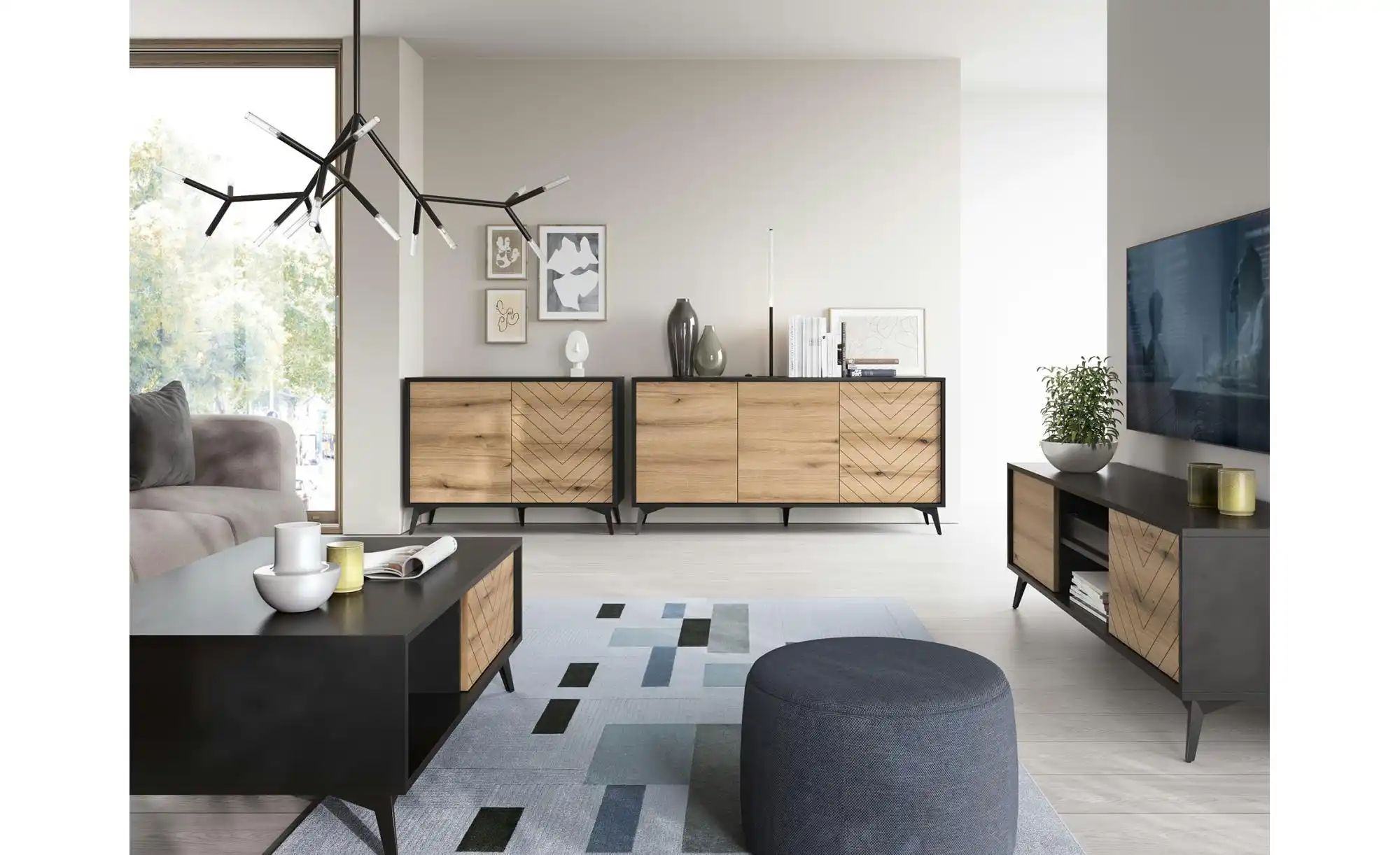 Thumbnail - Sideboard  Diamond ¦ schwarz ¦ Maße (cm): B: 154 H: 77 Kommoden & Sideboards > Sideboards - Höffner