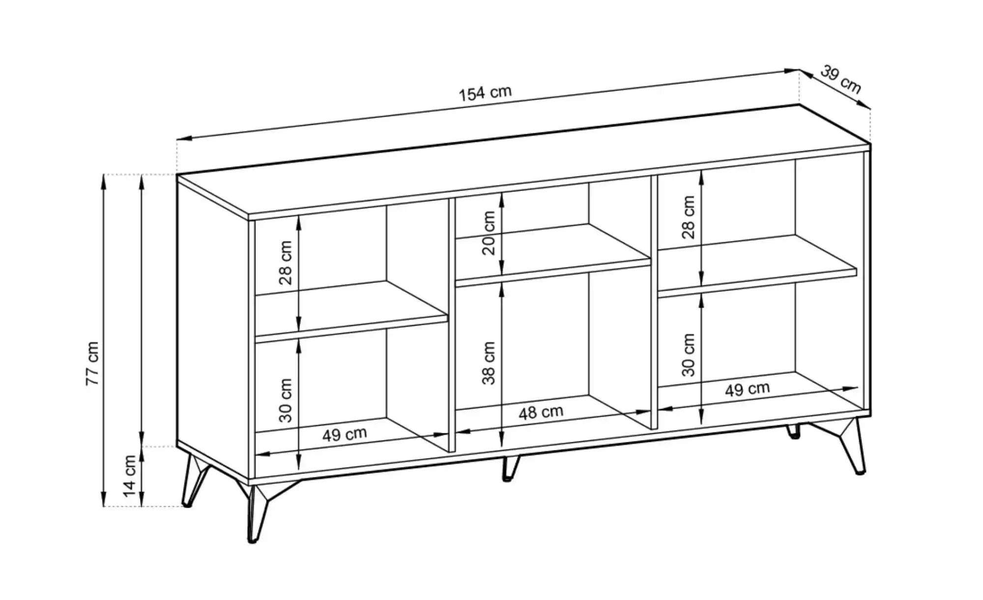 Thumbnail - Sideboard  Diamond ¦ schwarz ¦ Maße (cm): B: 154 H: 77 Kommoden & Sideboards > Sideboards - Höffner