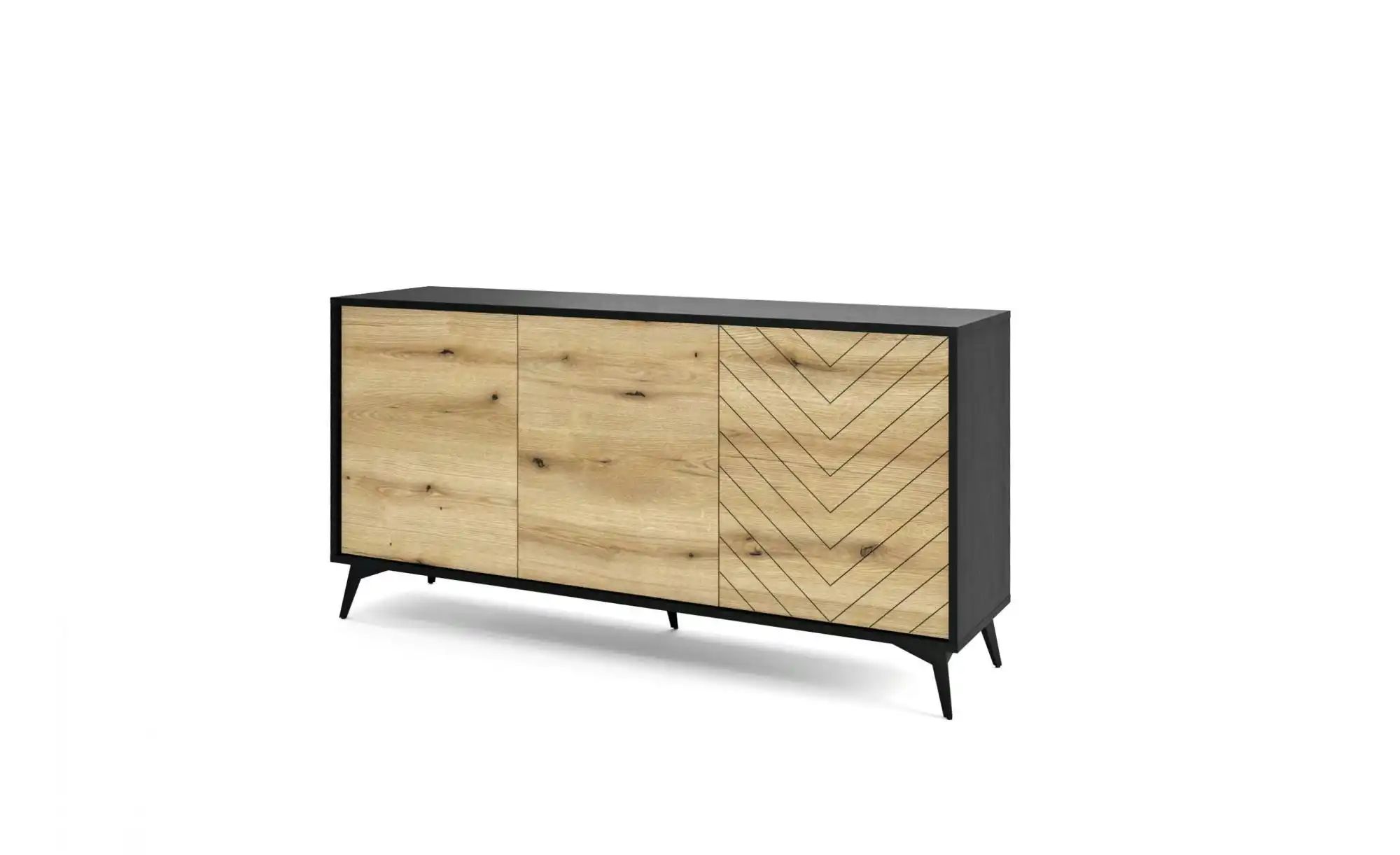 Sideboard   ¦ schwarz ¦ Maße (cm): B: 154 H: 77 Kommoden & Sideboards > Sid günstig online kaufen