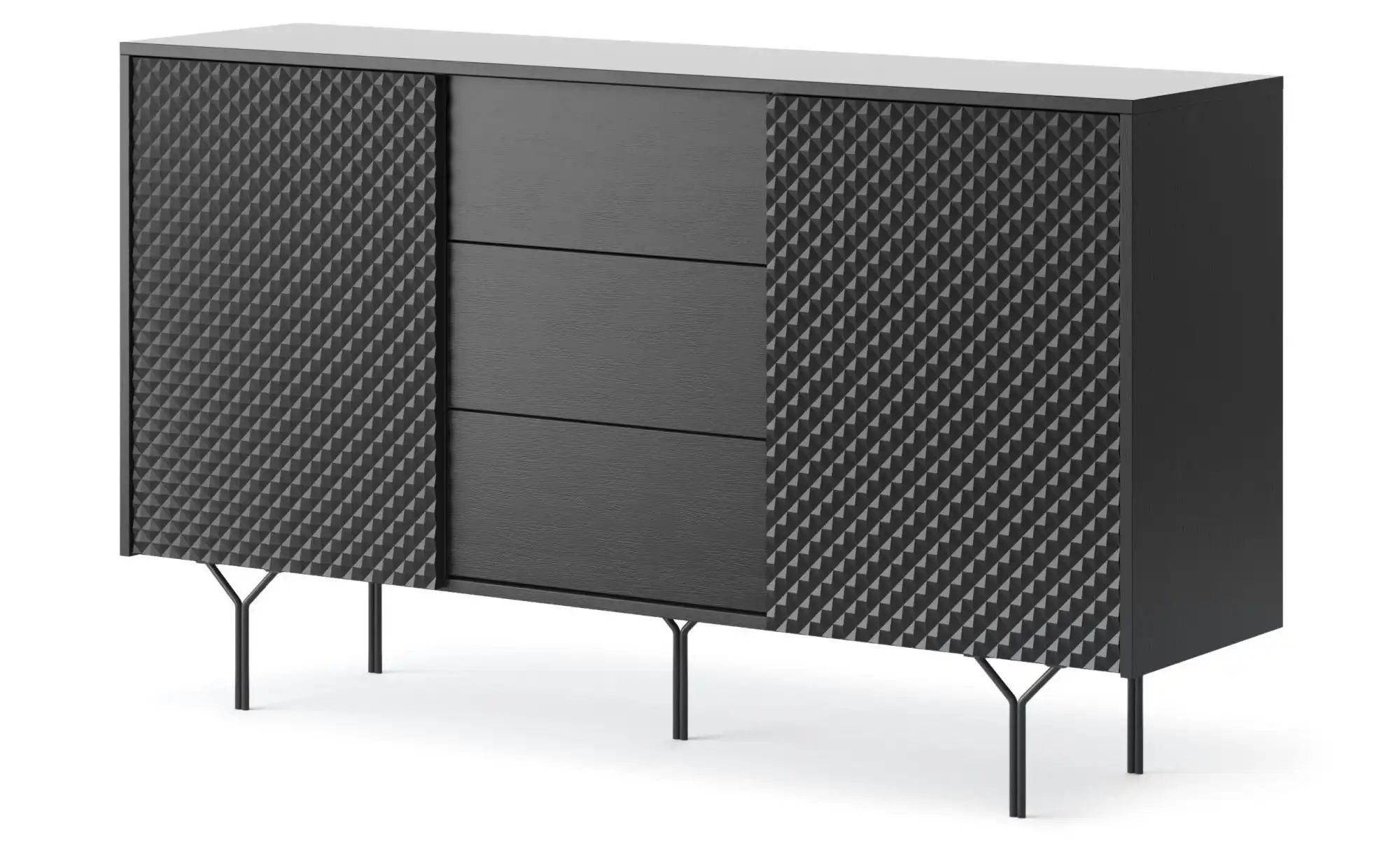 Sideboard   ¦ schwarz ¦ Maße (cm): B: 144 H: 82,6 Kommoden & Sideboards > S günstig online kaufen
