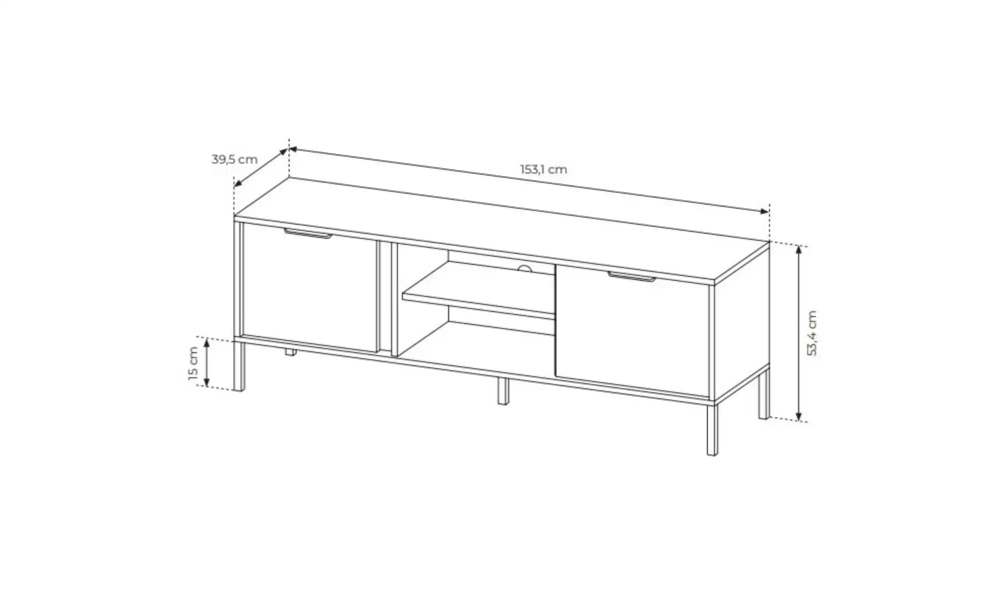 Lowboard  Lars ¦ schwarz ¦ Maße (cm): B: 153,1 H: 53,4 Kommoden & Sideboard günstig online kaufen
