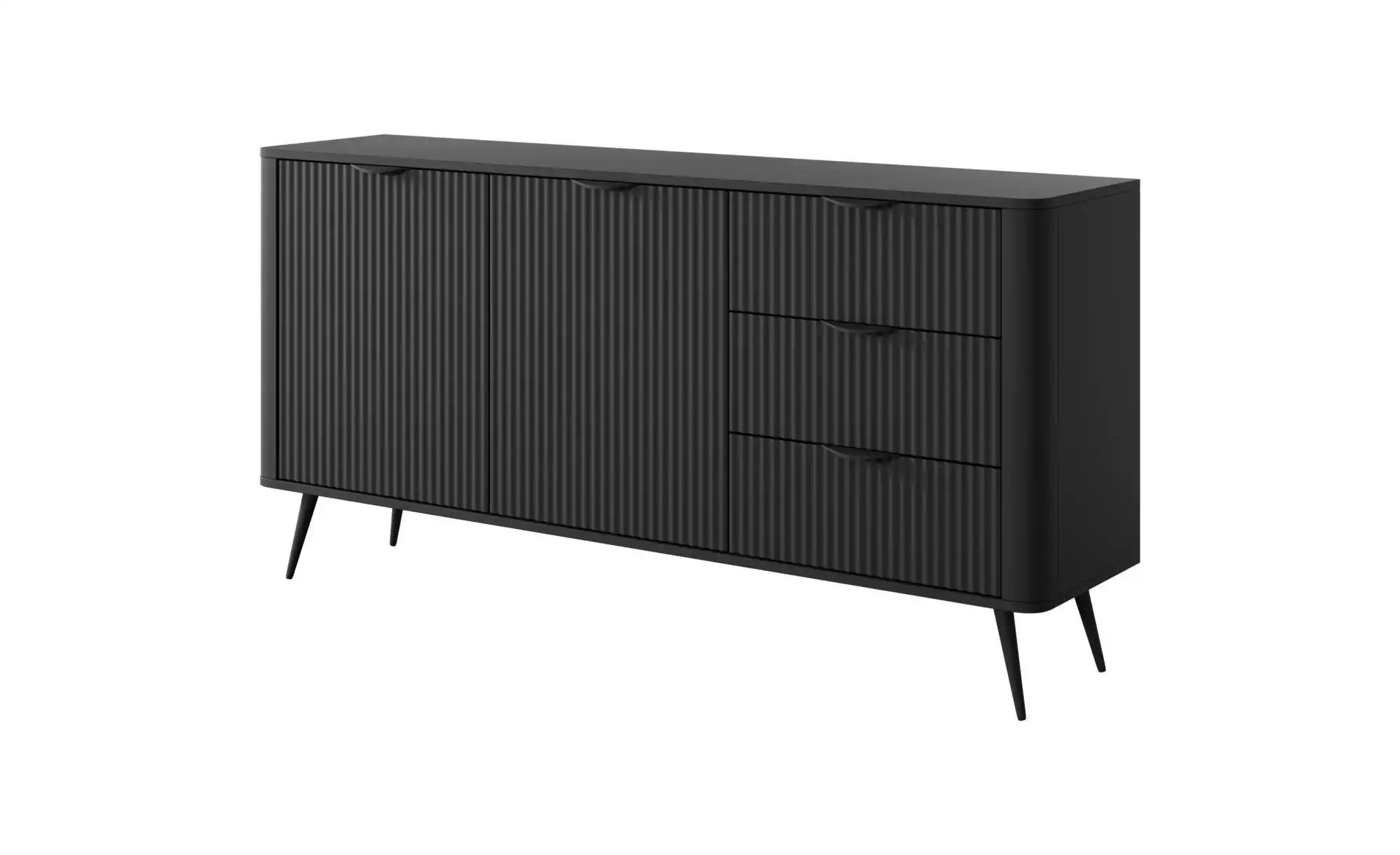 Sideboard   ¦ schwarz ¦ Maße (cm): B: 163 H: 81 Kommoden & Sideboards > Sid günstig online kaufen