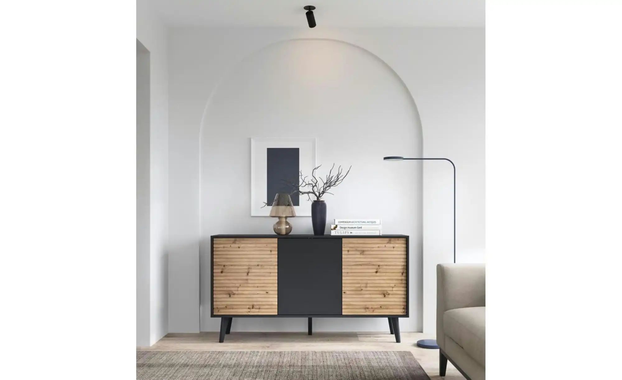 Sideboard  Willow ¦ schwarz ¦ Maße (cm): B: 154 H: 83 Kommoden & Sideboards günstig online kaufen