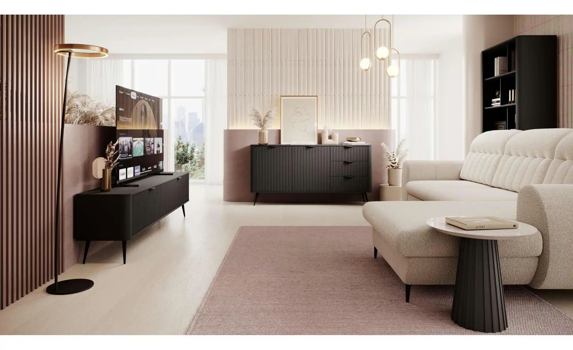 Thumbnail - Lowboard Lante ¦ schwarz ¦ Maße (cm): B: 163 H: 51 Kommoden & Sideboards > Lowboards - Höffner