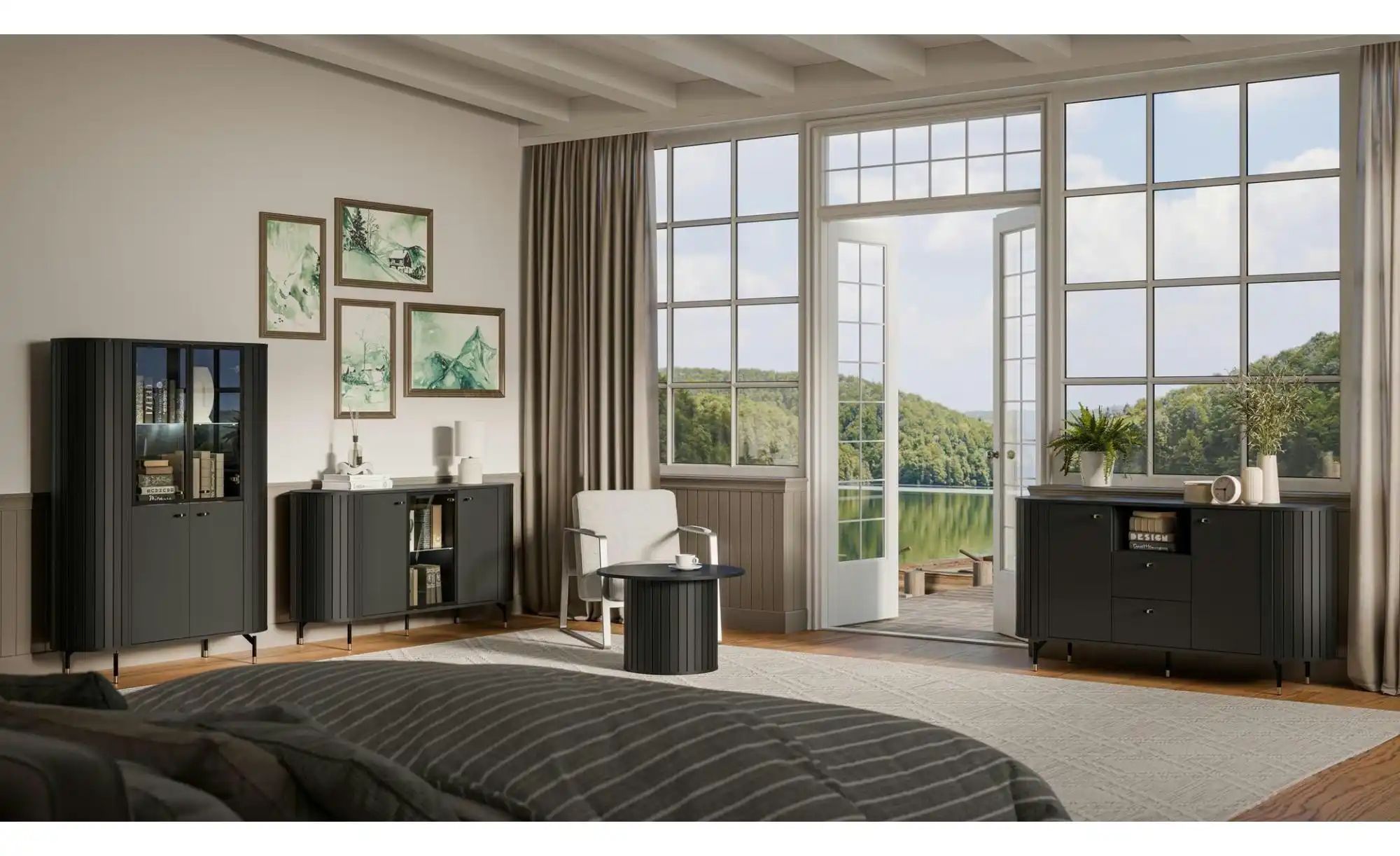 Thumbnail - Sideboard  Zante ¦ schwarz ¦ Maße (cm): B: 150 H: 81 Kommoden & Sideboards > Sideboards - Höffner