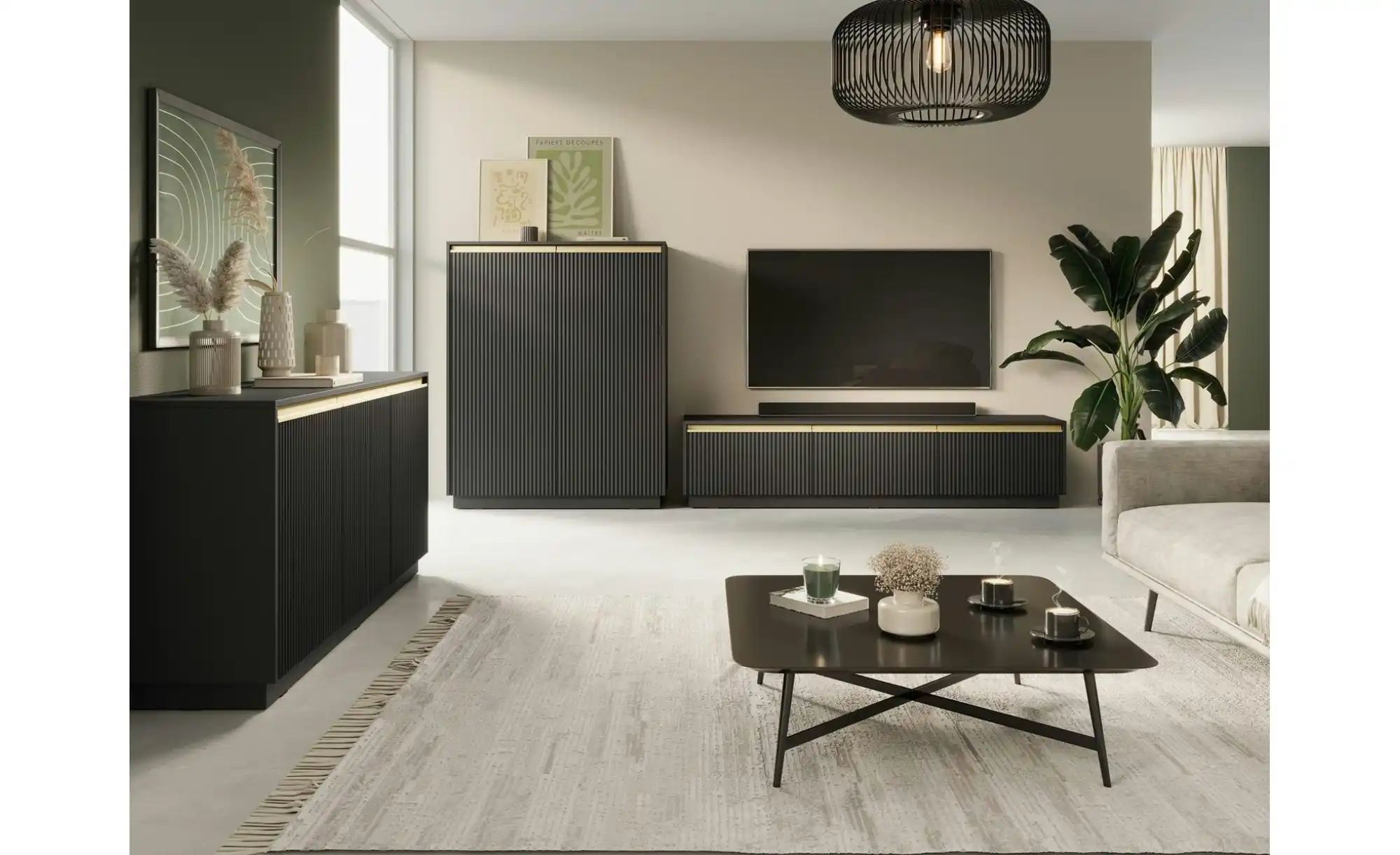 Thumbnail - Lowboard Roy ¦ schwarz ¦ Maße (cm): B: 181,5 H: 42 Kommoden & Sideboards > Lowboards - Höffner