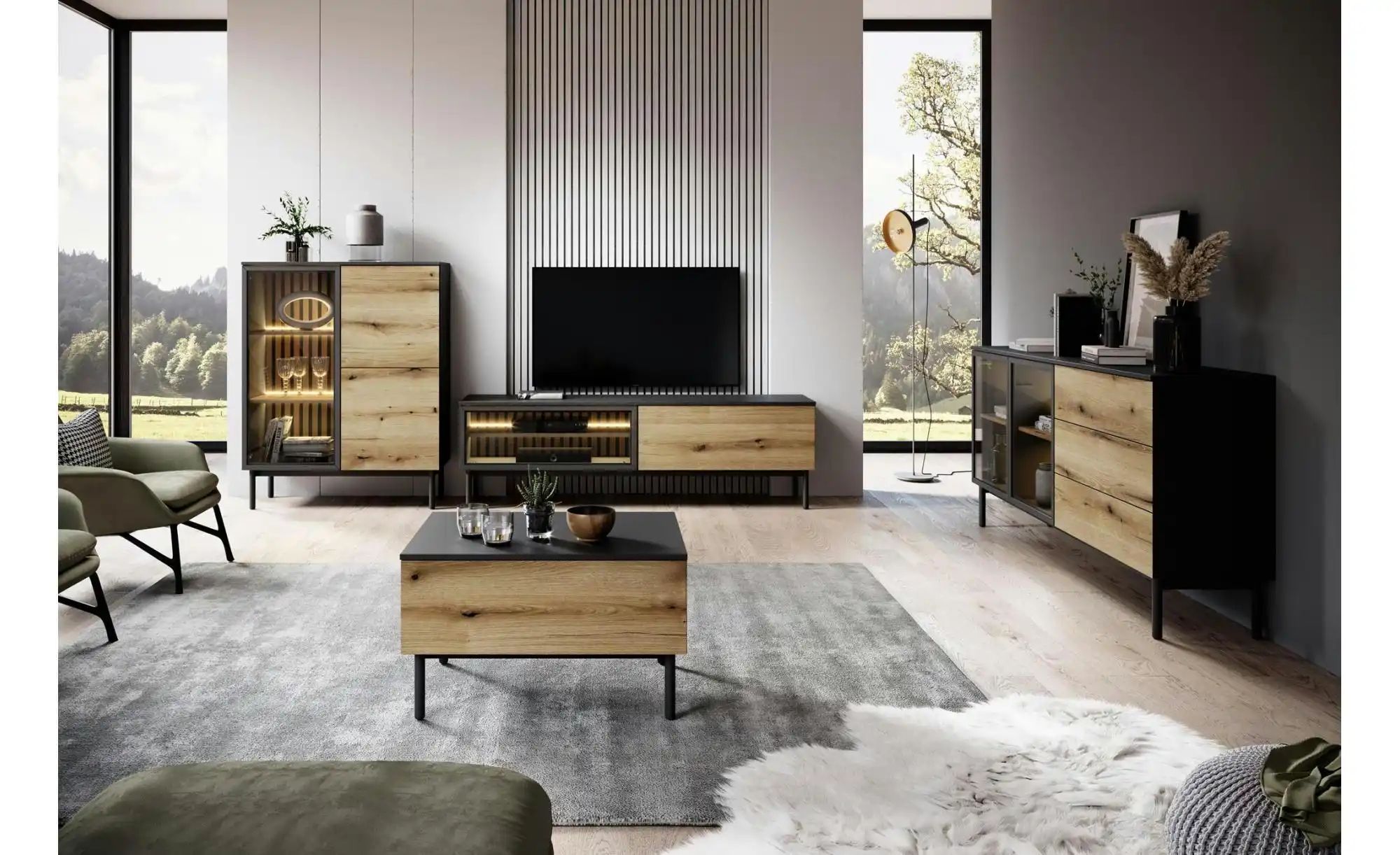 Sideboard  Lango ¦ schwarz ¦ Maße (cm): B: 149,9 H: 84,8 Kommoden & Sideboa günstig online kaufen