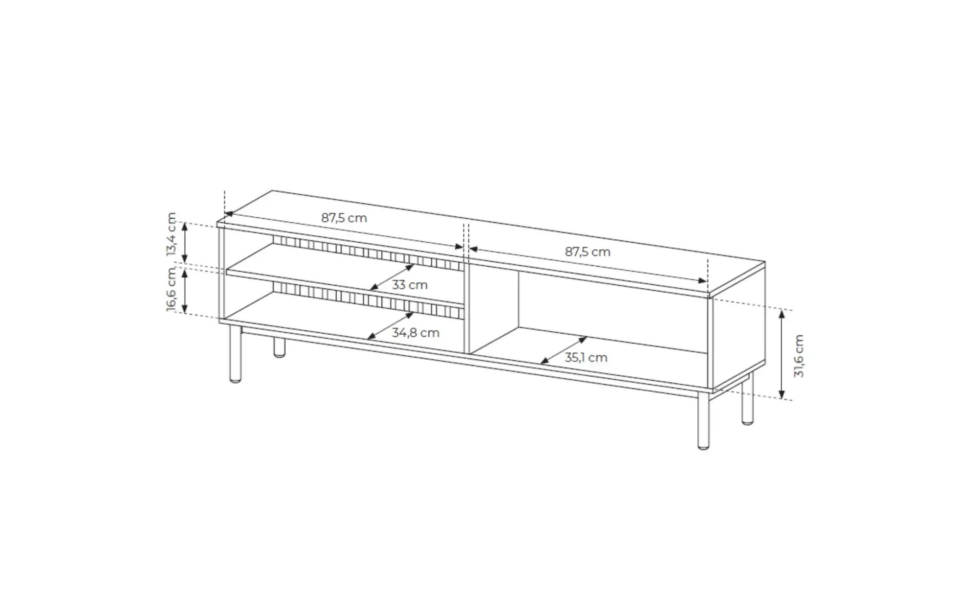 Lowboard  Lango ¦ schwarz ¦ Maße (cm): B: 179,9 H: 54,8 Kommoden & Sideboar günstig online kaufen