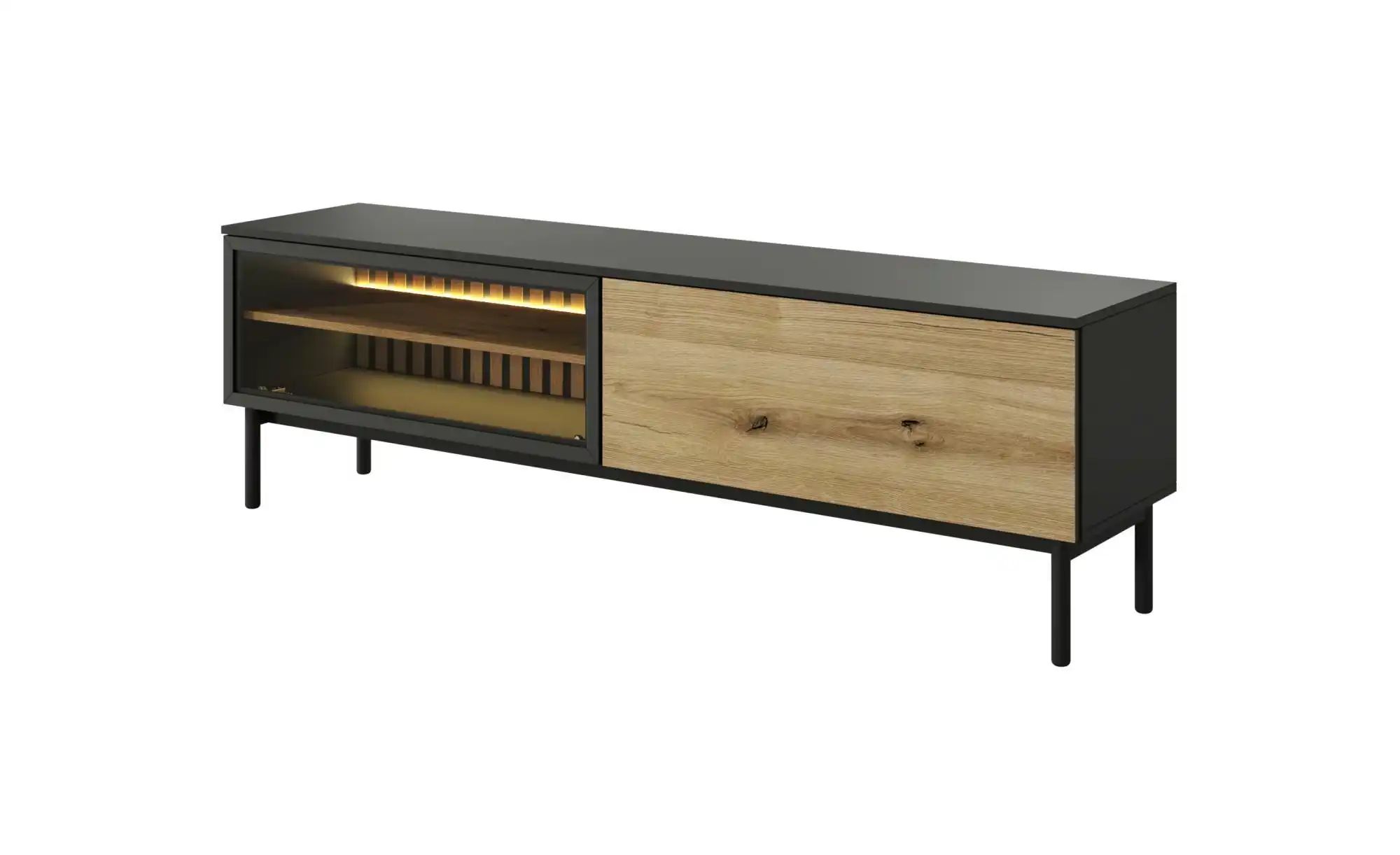Lowboard  Lango ¦ schwarz ¦ Maße (cm): B: 179,9 H: 54,8 Kommoden & Sideboar günstig online kaufen