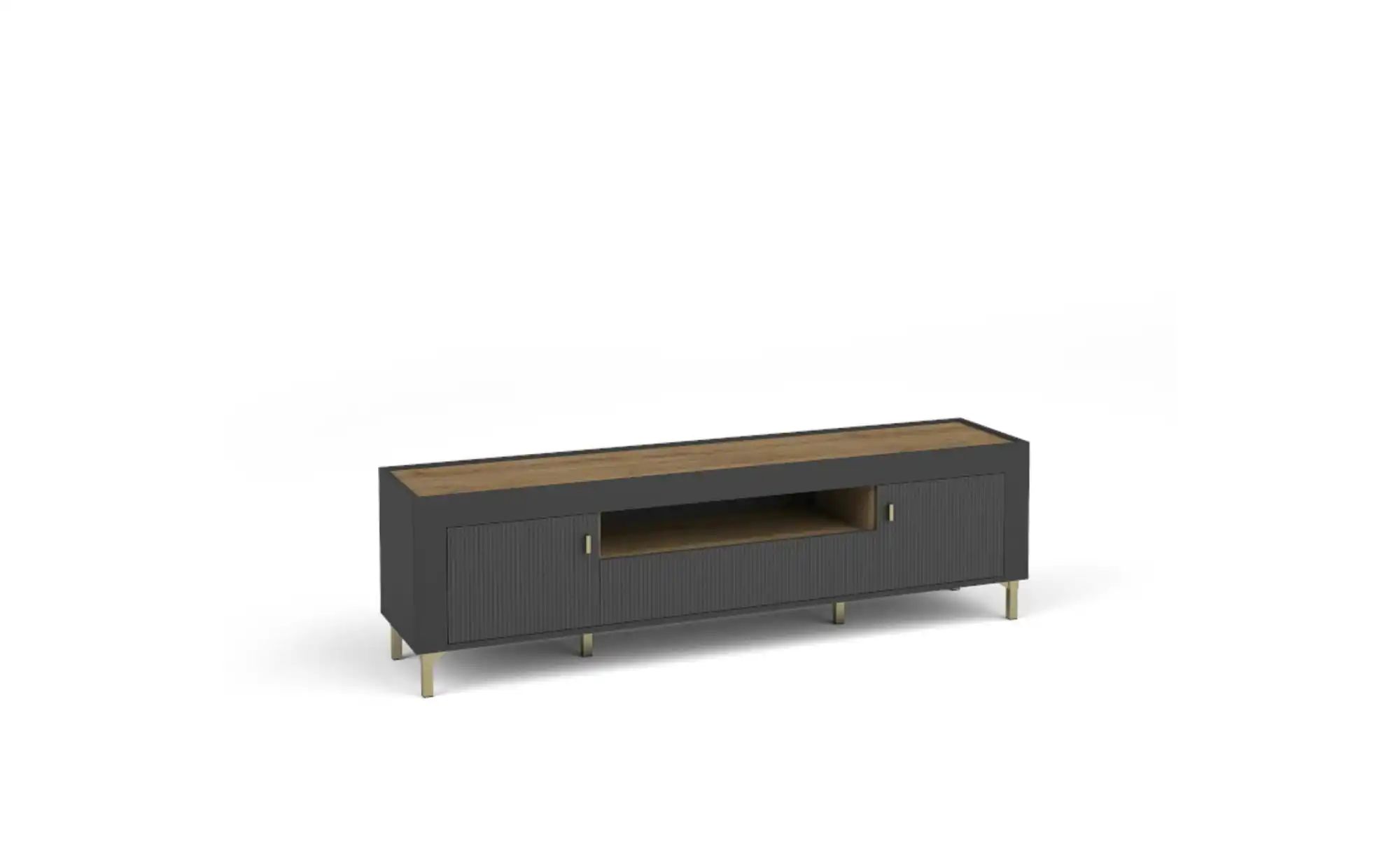 Lowboard  Mossa ¦ schwarz ¦ Maße (cm): B: 177 H: 52 Kommoden & Sideboards > günstig online kaufen