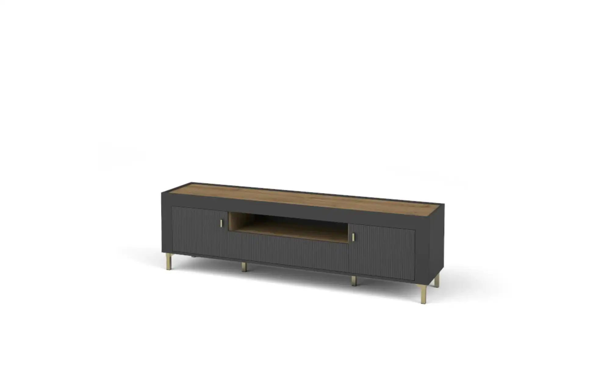 Lowboard  Mossa ¦ schwarz ¦ Maße (cm): B: 177 H: 52 Kommoden & Sideboards > günstig online kaufen