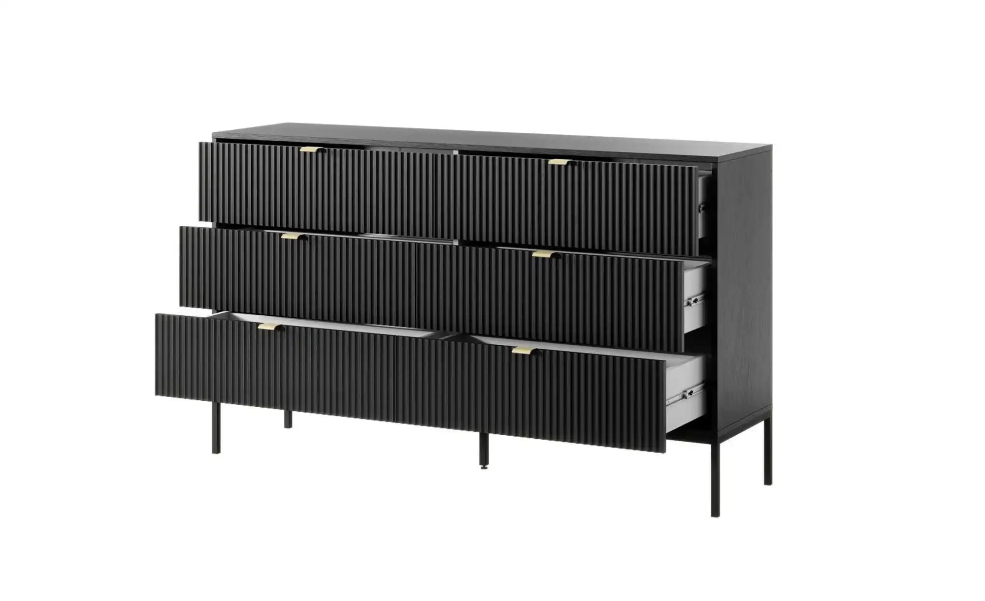 Kommode  Nova ¦ schwarz ¦ Maße (cm): B: 154 H: 91 Kommoden & Sideboards > K günstig online kaufen