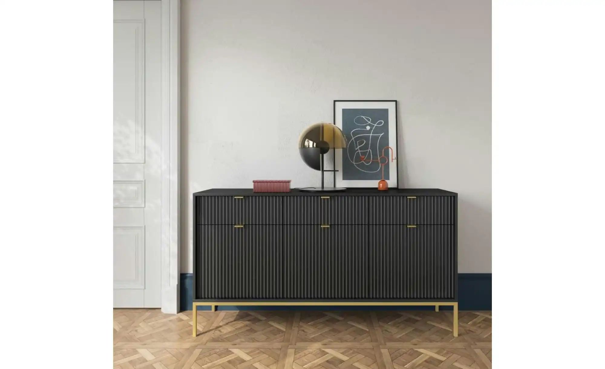 Sideboard  Nova ¦ schwarz ¦ Maße (cm): B: 154 H: 83 Kommoden & Sideboards > günstig online kaufen