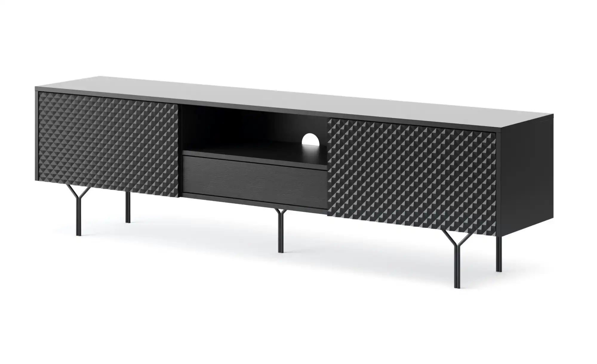 Lowboard   ¦ schwarz ¦ Maße (cm): B: 180 H: 51 Kommoden & Sideboards > Lowb günstig online kaufen