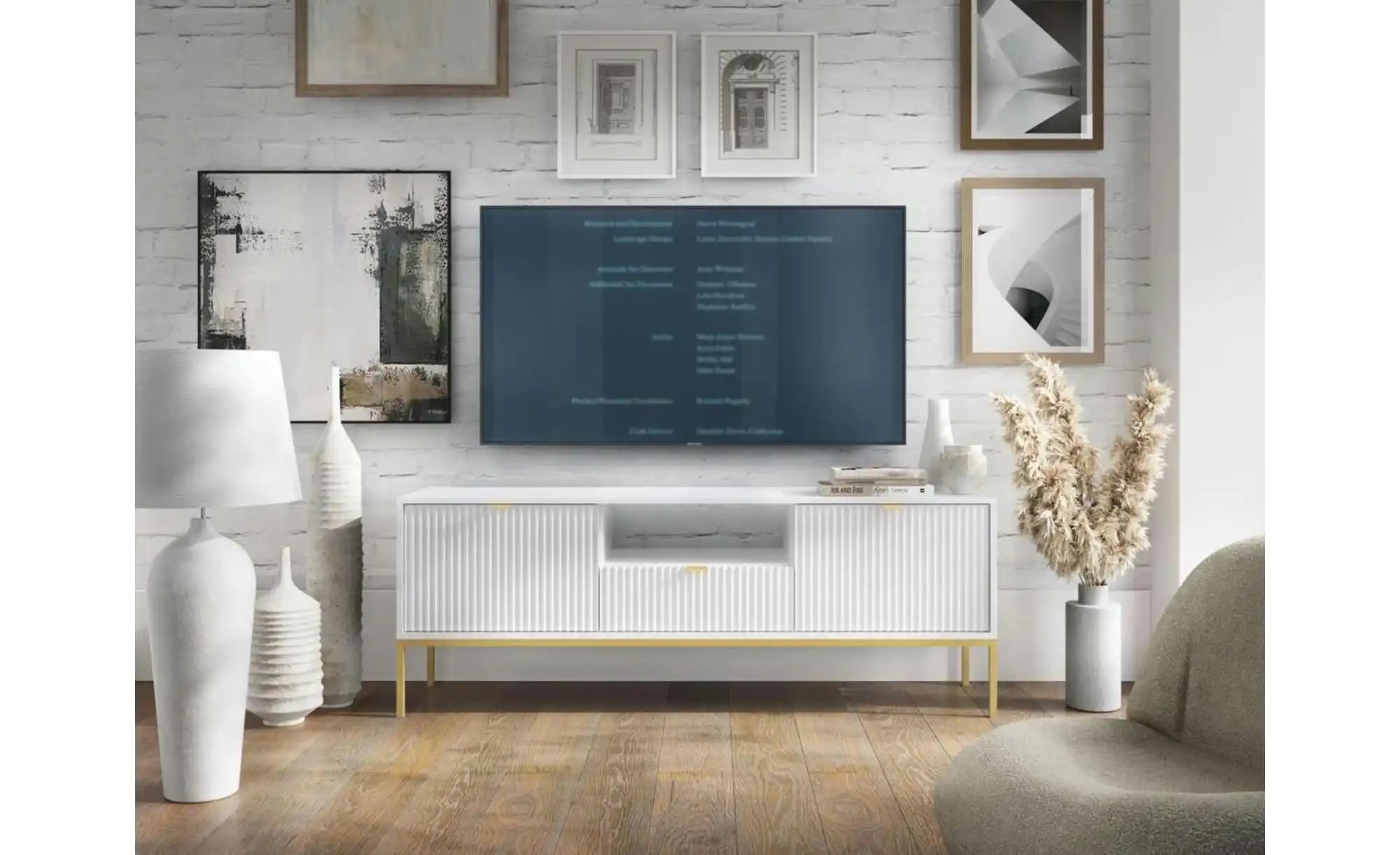 Lowboard  Nova ¦ weiß ¦ Maße (cm): B: 154 H: 56 Kommoden & Sideboards > Low günstig online kaufen