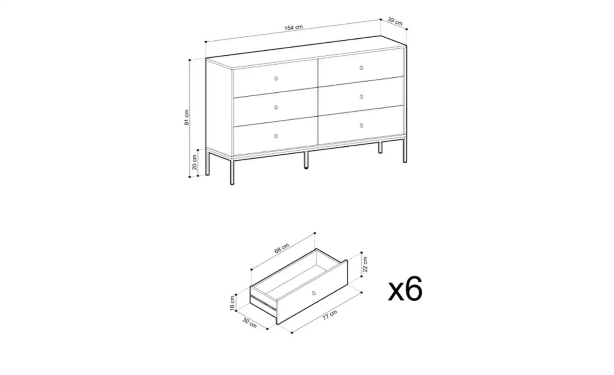 Thumbnail - Kommode  Molly ¦ beige ¦ Maße (cm): B: 154 H: 91 Kommoden & Sideboards > Kommoden - Höffner
