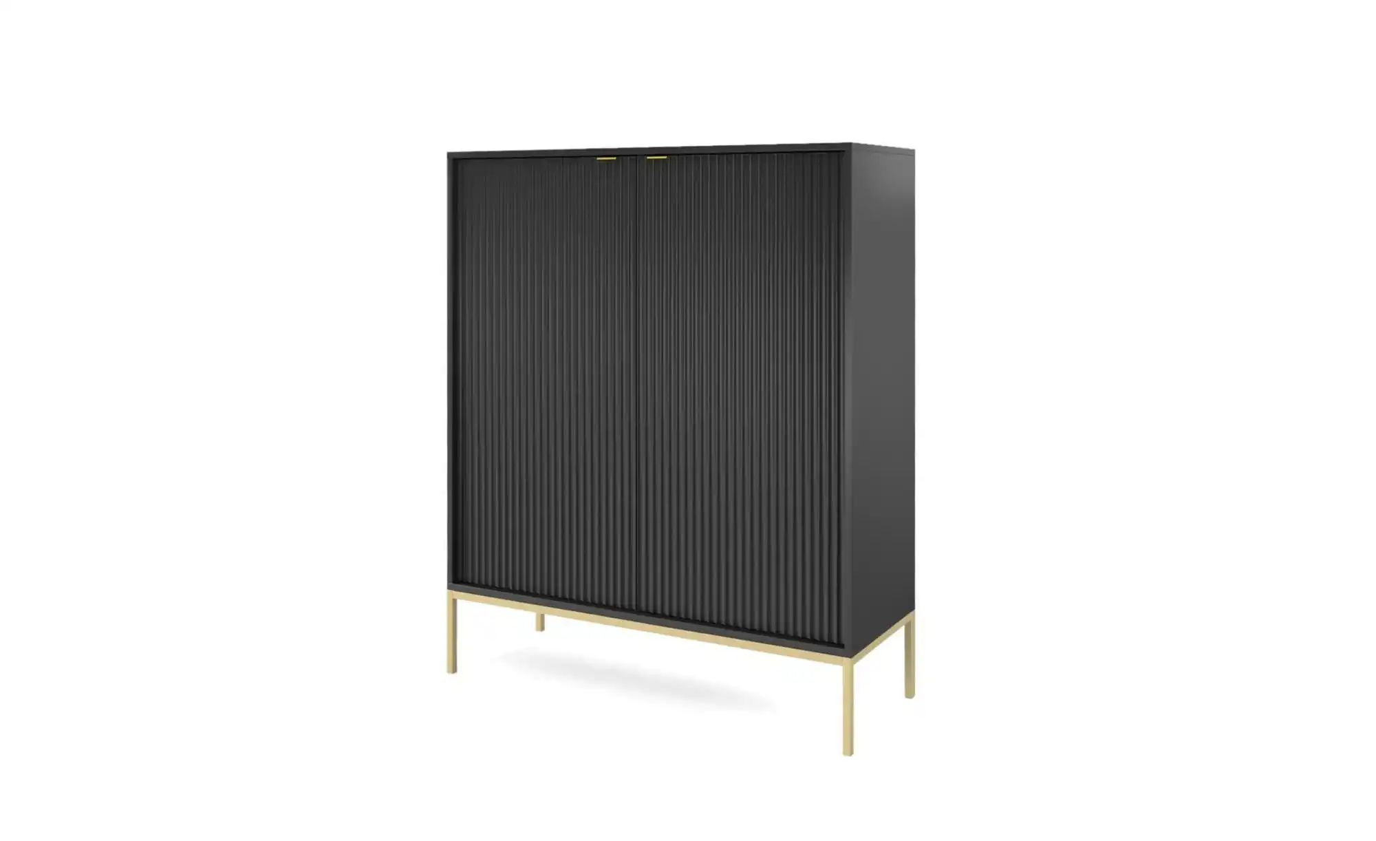 Highboard  Nova ¦ schwarz ¦ Maße (cm): B: 104 H: 125 Kommoden & Sideboards günstig online kaufen