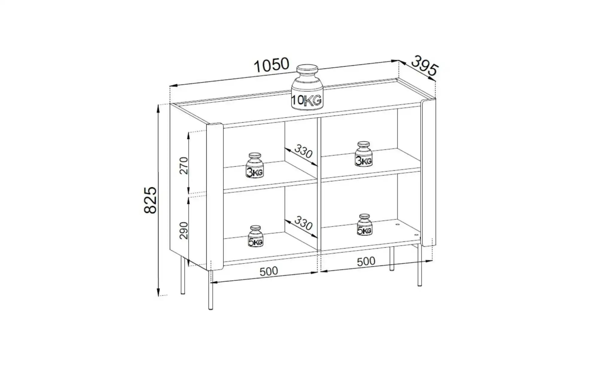 Thumbnail - Sideboard Paris ¦ beige ¦ Maße (cm): B: 105 H: 82,5 Kommoden & Sideboards > Sideboards - Höffner