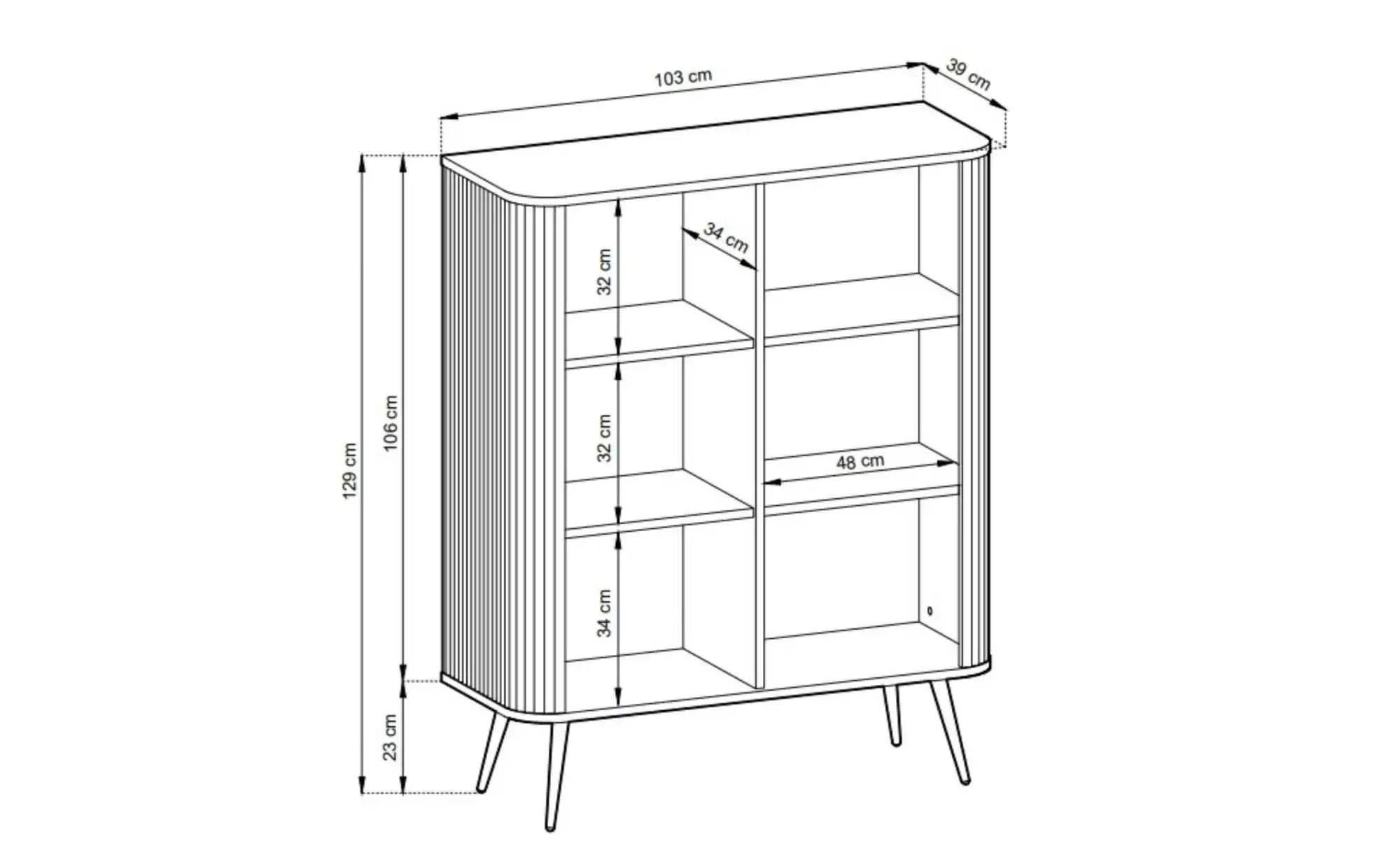 Highboard  Zova ¦ beige ¦ Maße (cm): B: 103 H: 129 Kommoden & Sideboards > günstig online kaufen