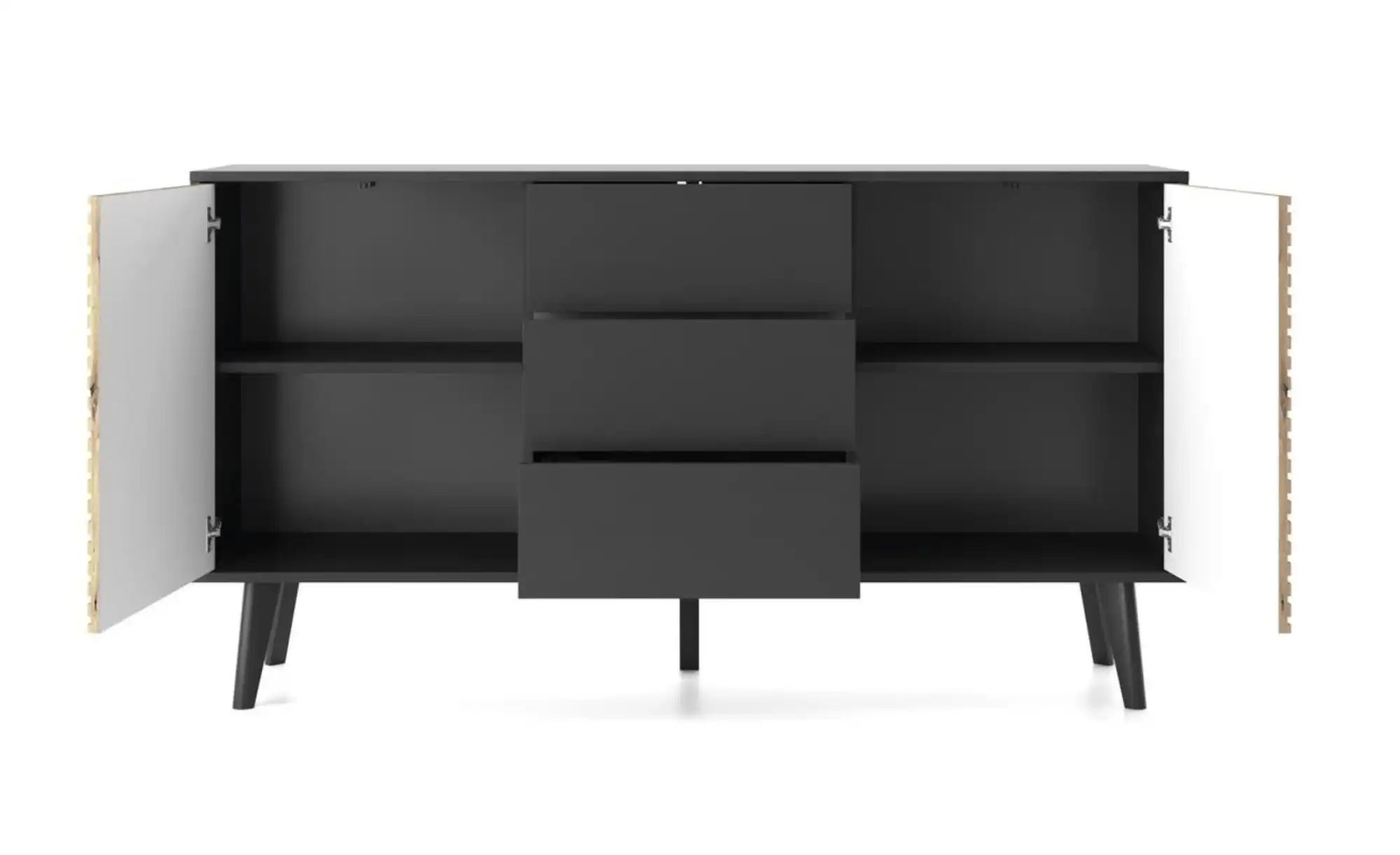 Sideboard  Willow ¦ schwarz ¦ Maße (cm): B: 154 H: 83 Kommoden & Sideboards günstig online kaufen