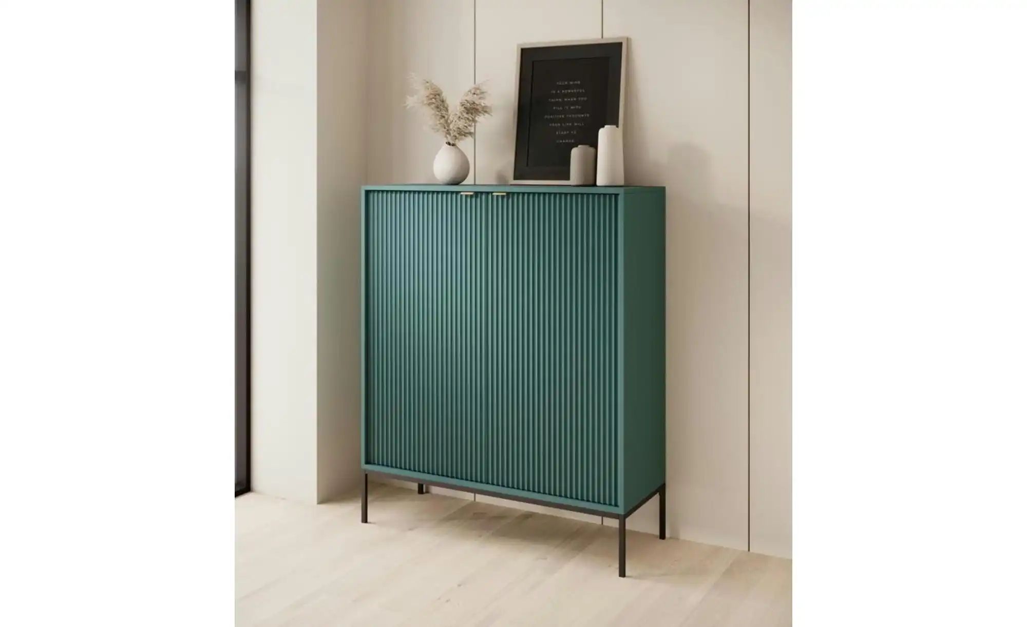 Highboard  Nova ¦ grün ¦ Maße (cm): B: 104 H: 125 Kommoden & Sideboards > H günstig online kaufen