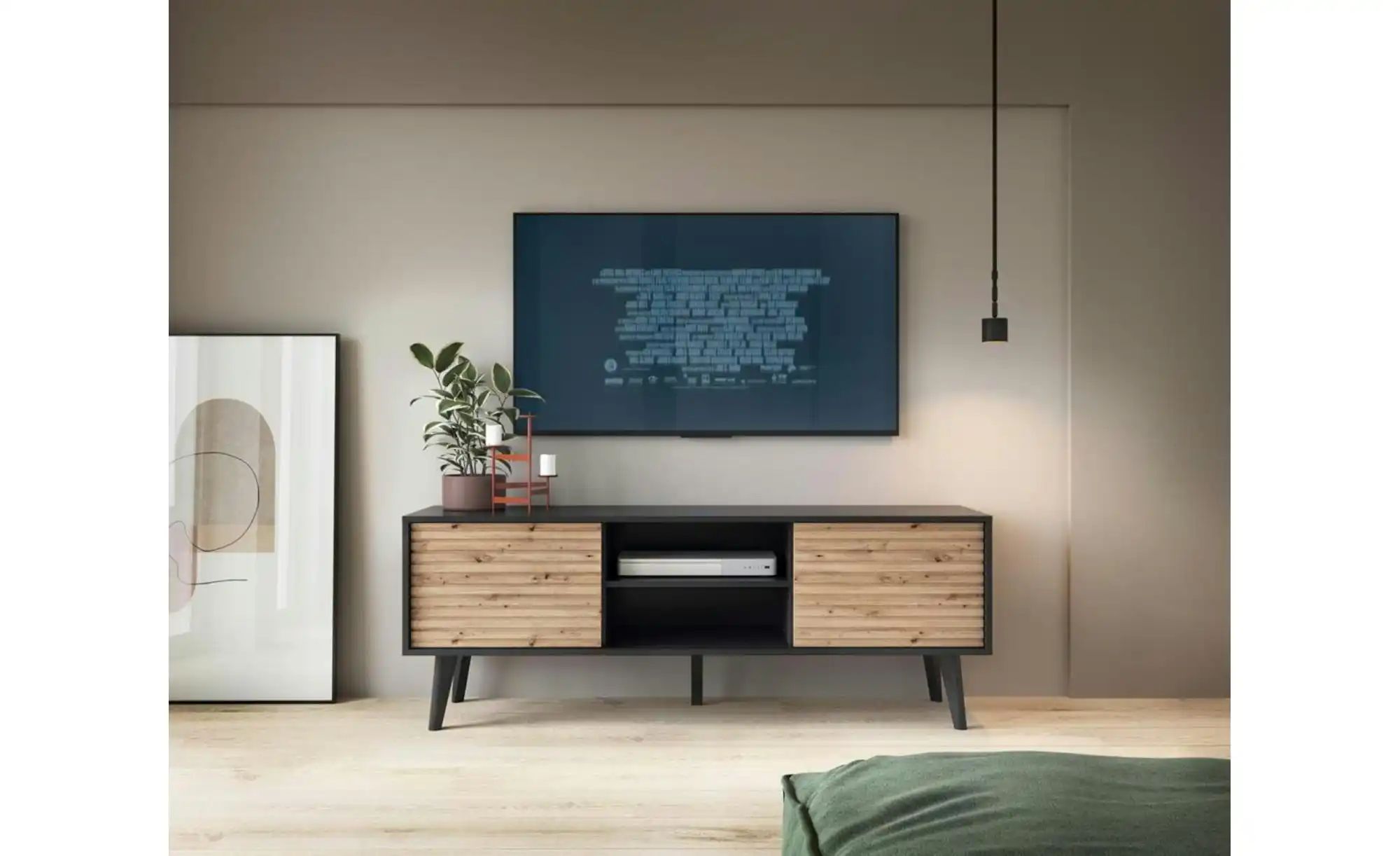 Lowboard   ¦ schwarz ¦ Maße (cm): B: 154 H: 56 Kommoden & Sideboards > Lowb günstig online kaufen