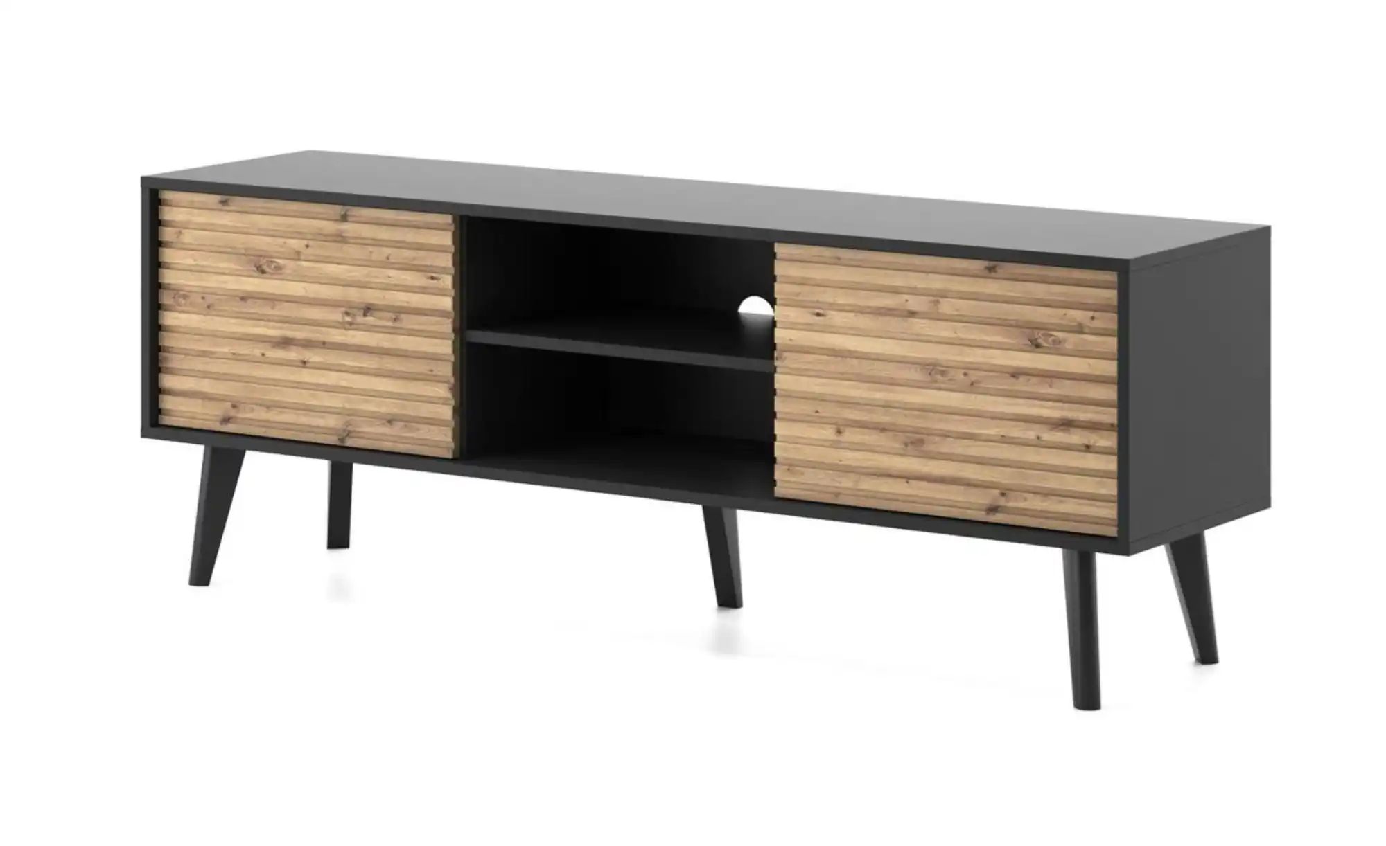 Lowboard   ¦ schwarz ¦ Maße (cm): B: 154 H: 56 Kommoden & Sideboards > Lowb günstig online kaufen