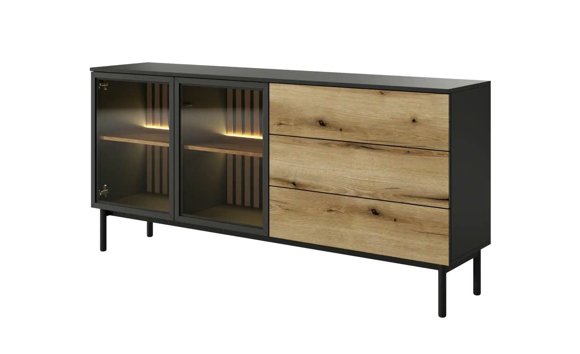 Sideboard  Lango ¦ schwarz ¦ Maße (cm): B: 179,9 H: 84,8 Kommoden & Sideboa günstig online kaufen