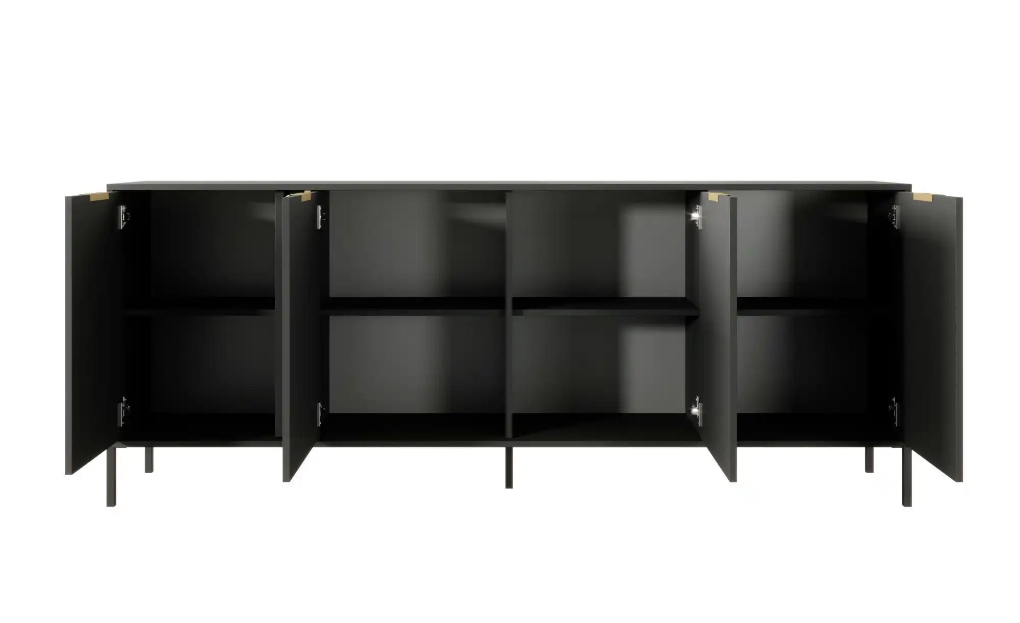 Sideboard  Lars ¦ schwarz ¦ Maße (cm): B: 202,9 H: 81,4 Kommoden & Sideboar günstig online kaufen