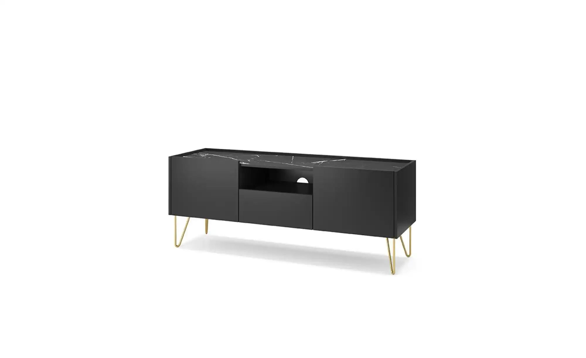 Lowboard   ¦ schwarz ¦ Maße (cm): B: 144 H: 55 Kommoden & Sideboards > Lowb günstig online kaufen