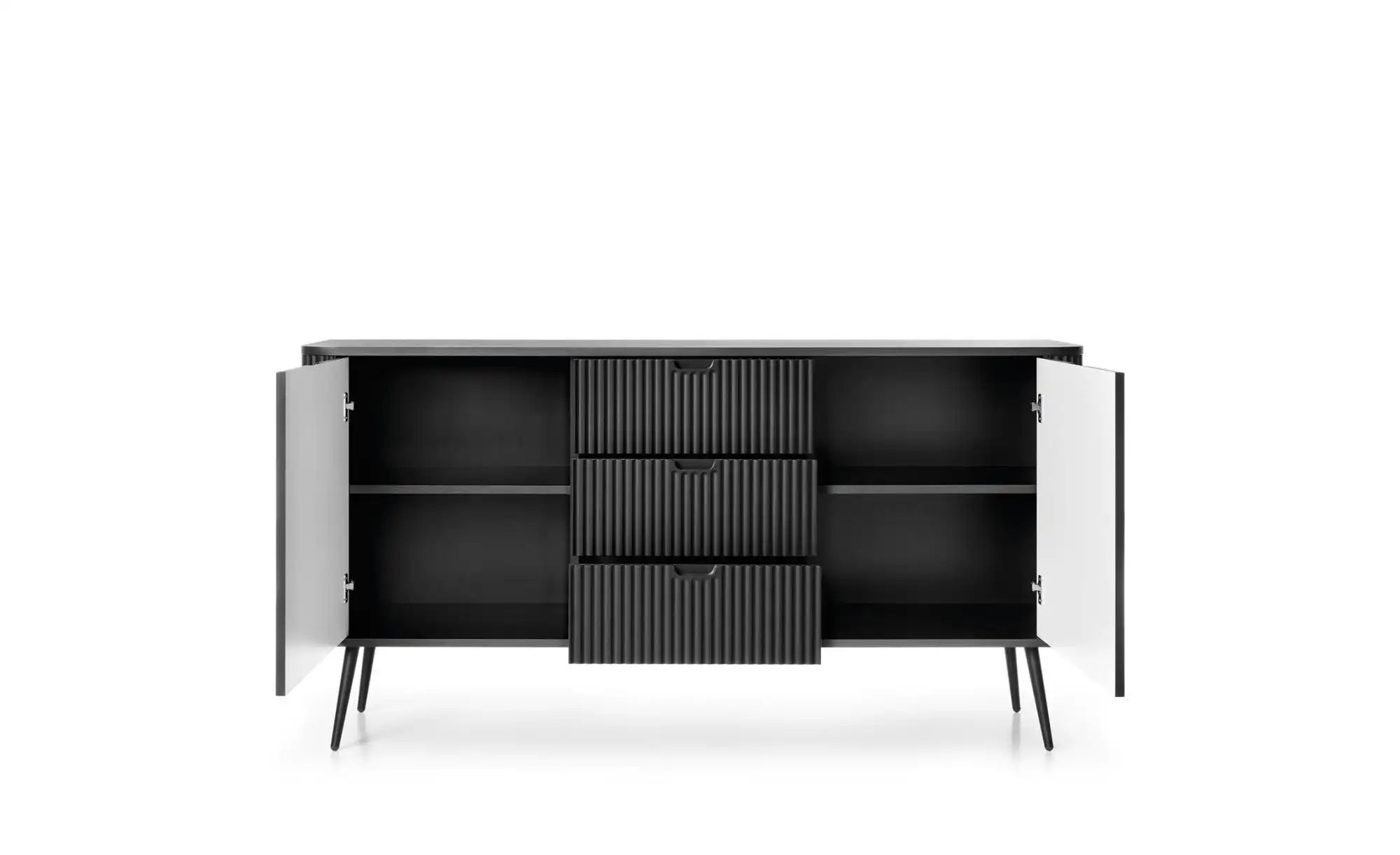 Sideboard  Zova ¦ schwarz ¦ Maße (cm): B: 168 H: 87 Kommoden & Sideboards > günstig online kaufen