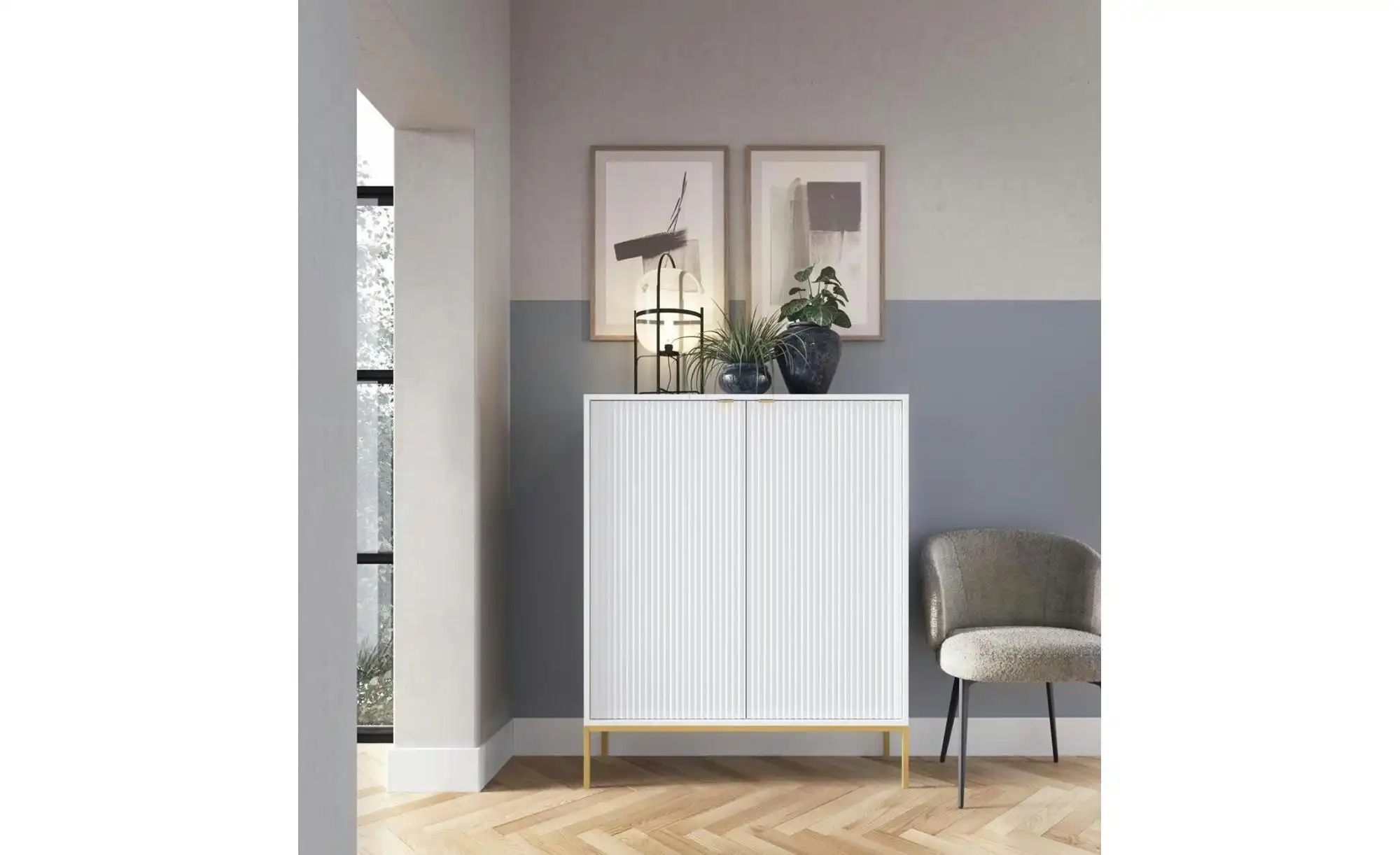 Highboard  Nova ¦ weiß ¦ Maße (cm): B: 104 H: 125 Kommoden & Sideboards > H günstig online kaufen