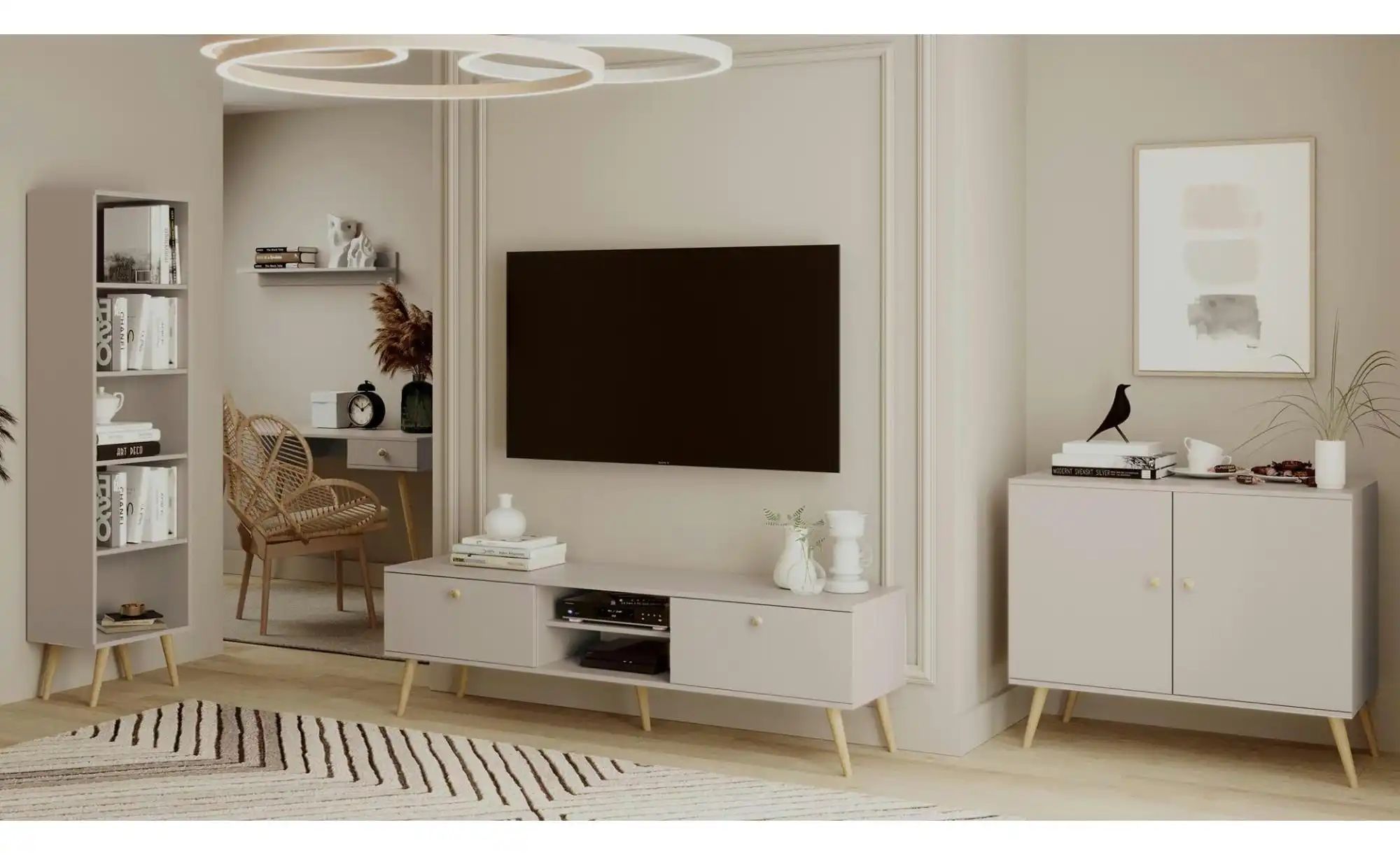 Bücherregal   ¦ beige ¦ Maße (cm): B: 46 H: 180 Regale > Bücherregale - Höf günstig online kaufen