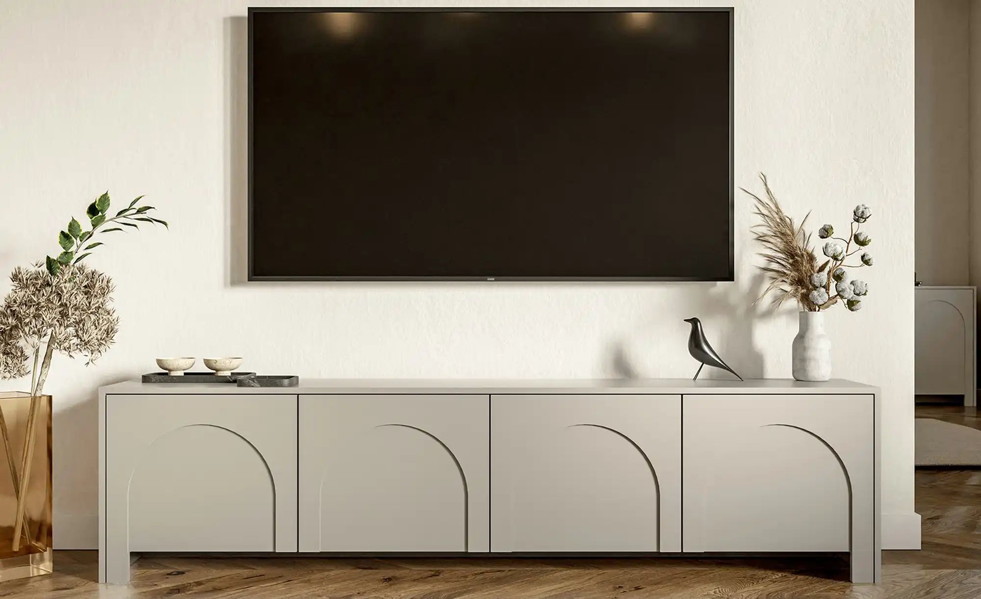 TV-Lowboard  Arsoli ¦ beige ¦ Maße (cm): B: 204 H: 54 T: 35.0 Kommoden & Si günstig online kaufen