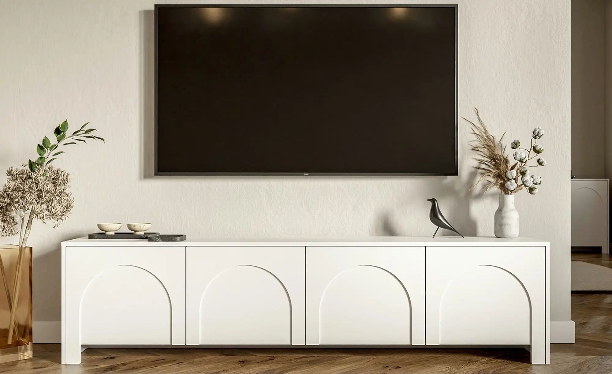 Thumbnail - TV-Lowboard  Arsoli ¦ weiß ¦ Maße (cm): B: 204 H: 54 T: 35.0 Kommoden & Sideboards > Lowboards - Höffner