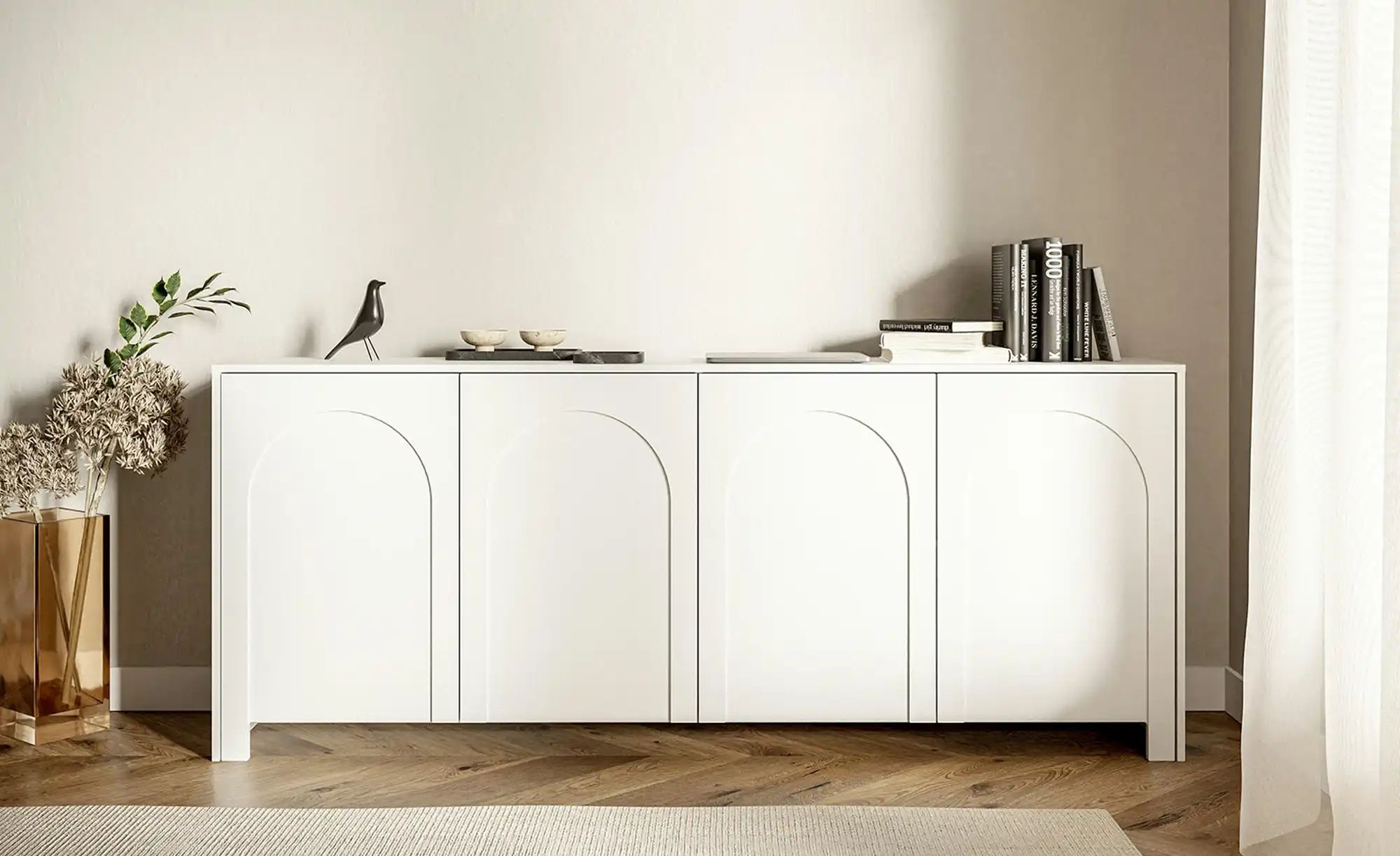 Sideboard  Arsoli ¦ weiß ¦ Maße (cm): B: 204 H: 83 T: 35.0 Kommoden & Sideb günstig online kaufen