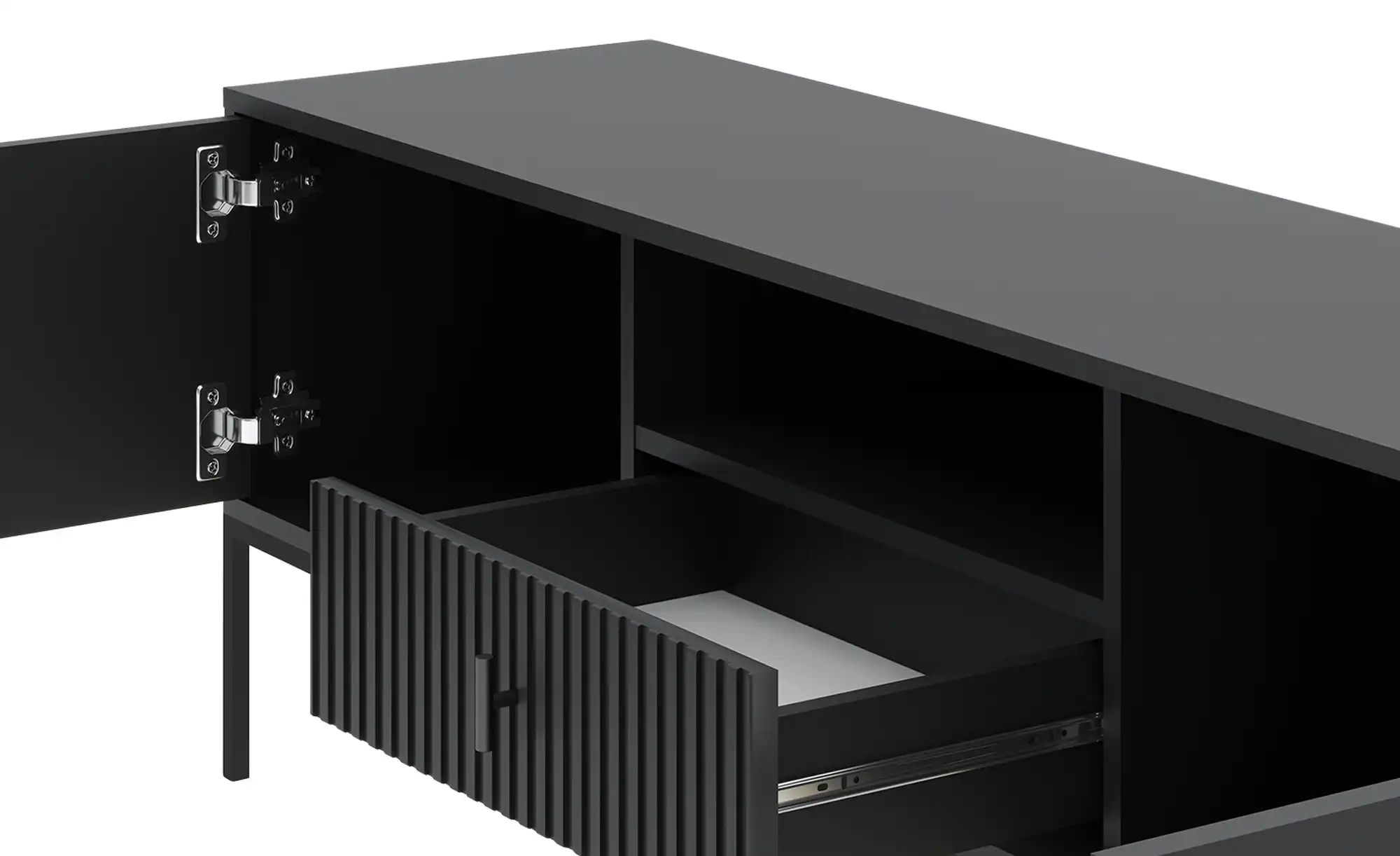 Thumbnail - TV-Lowboard Maglione ¦ schwarz ¦ Maße (cm): B: 154 H: 52 T: 39.0 Kommoden & Sideboards > Lowboards - Höffner