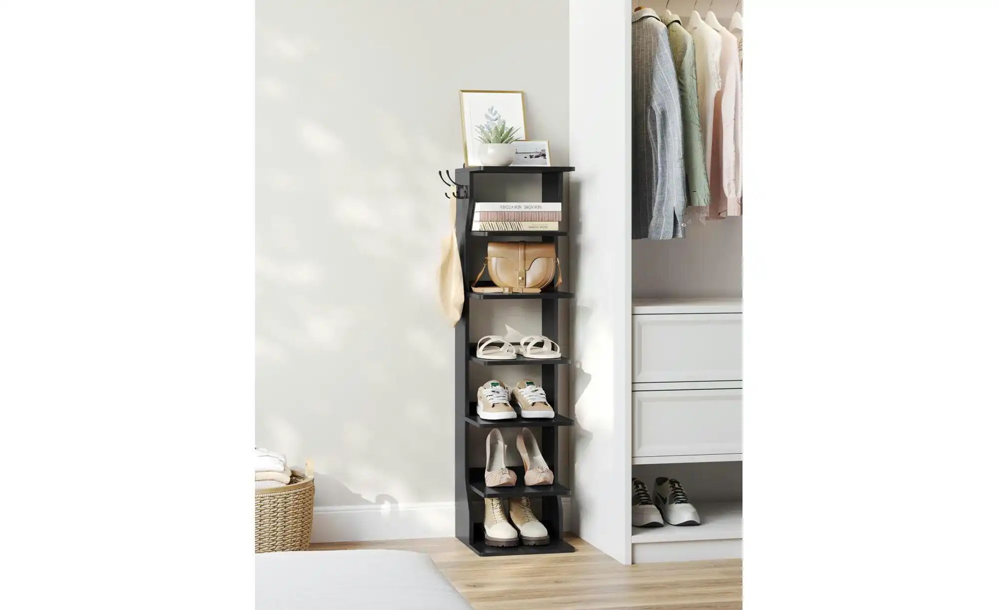 Schuhregal  Inston ¦ schwarz ¦ Maße (cm): B: 26,4 H: 110,4 Regale > Schuhre günstig online kaufen