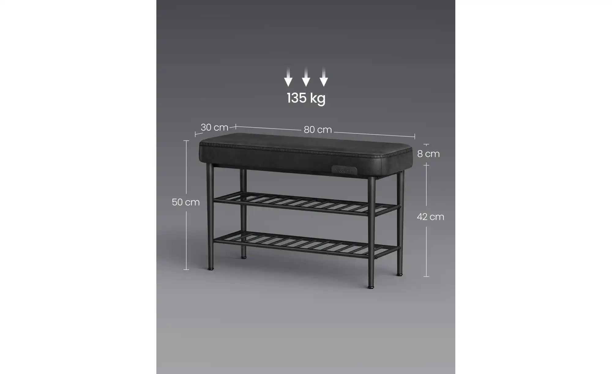 Thumbnail - Schuhregal Ekho ¦ schwarz ¦ Maße (cm): B: 80 H: 50 Regale > Schuhregale - Höffner