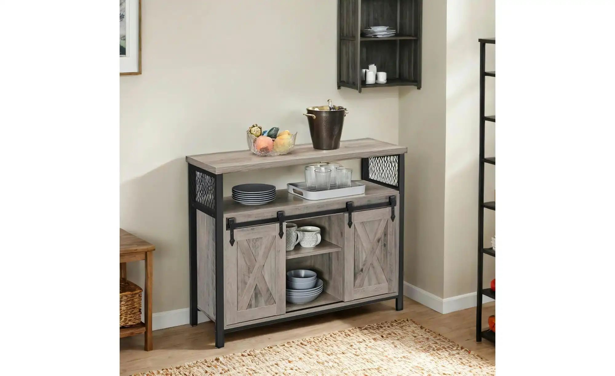 Sideboard   ¦ grau ¦ Maße (cm): B: 100 H: 80 Kommoden & Sideboards > Sidebo günstig online kaufen