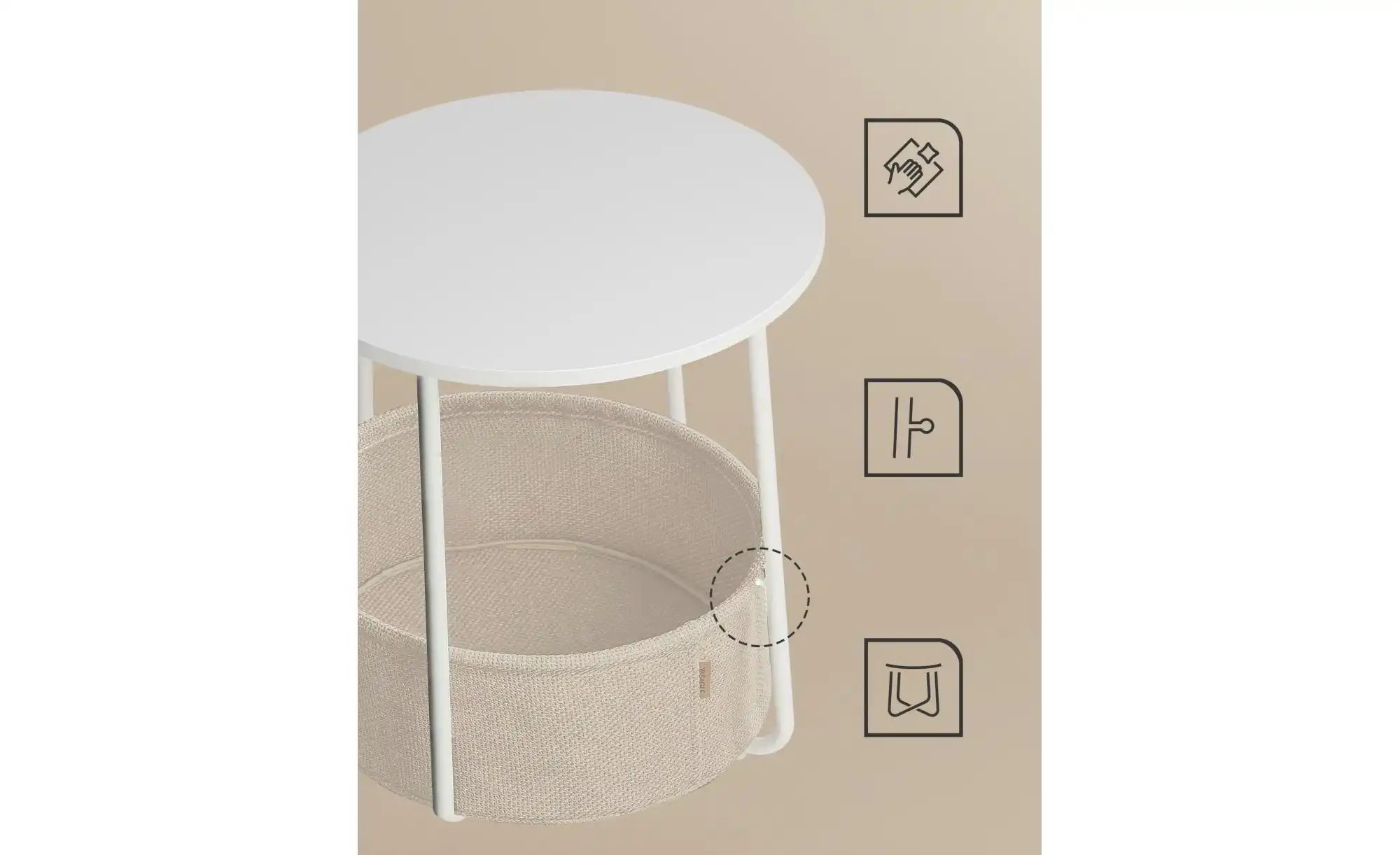 Beistelltisch   ¦ weiß ¦ Maße (cm): B: 45 H: 51 Tische > Beistelltische > B günstig online kaufen
