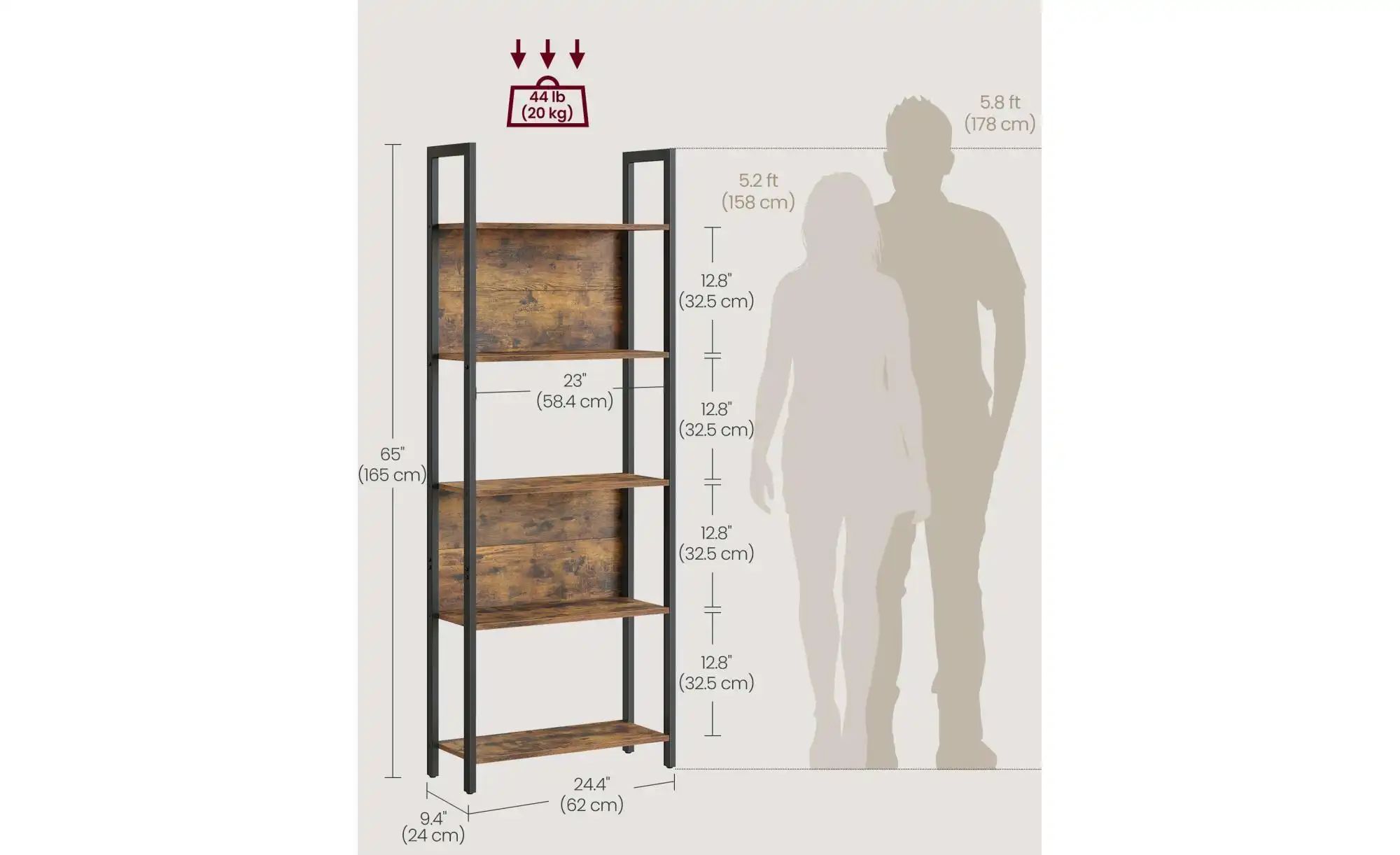 Thumbnail - Standregal ¦ braun ¦ Maße (cm): B: 62 H: 165 Regale > Bücherregale - Höffner