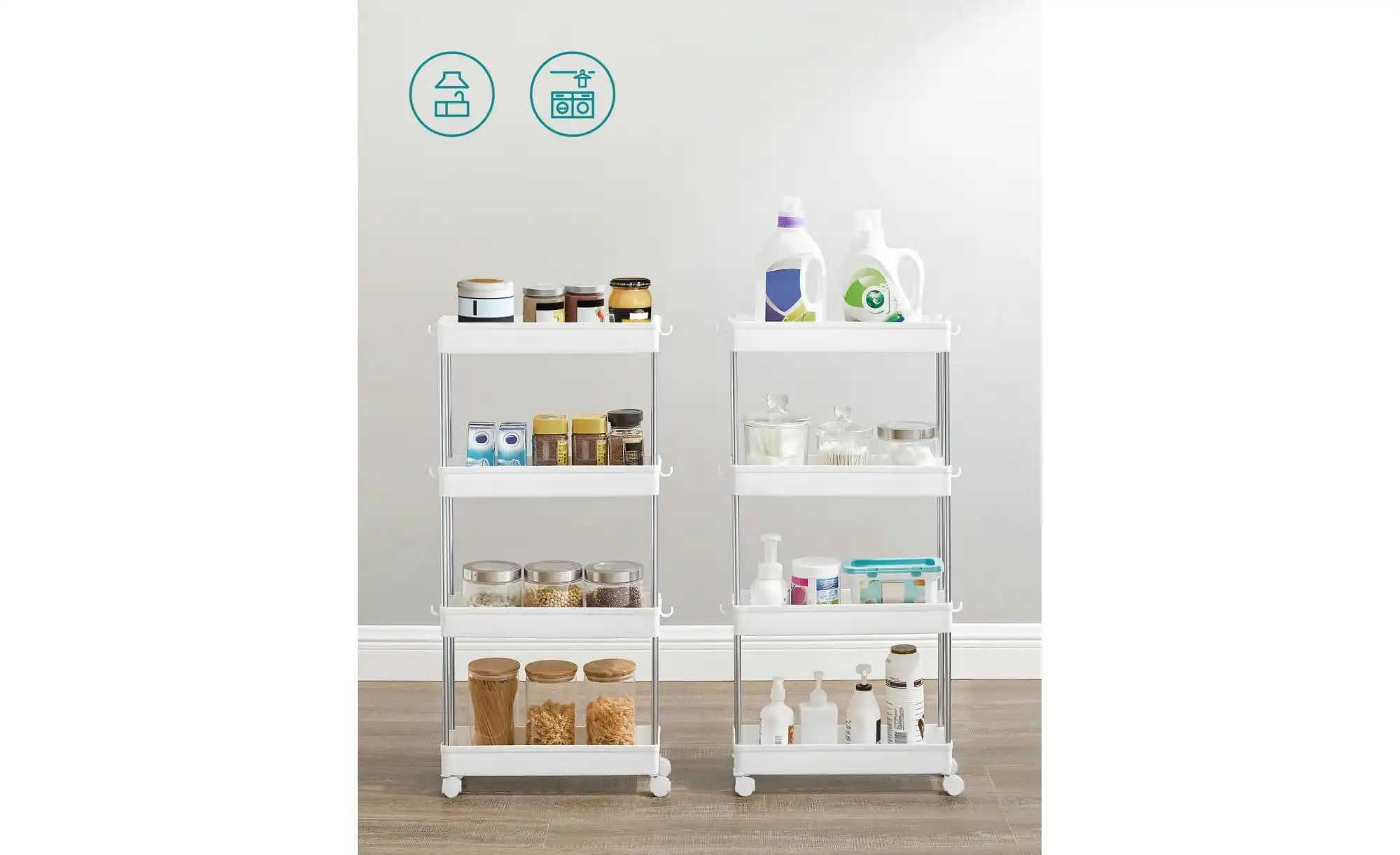 Thumbnail - Rollwagen  Benco ¦ weiß ¦ Maße (cm): B: 42 H: 86 Regale > Standregale - Höffner