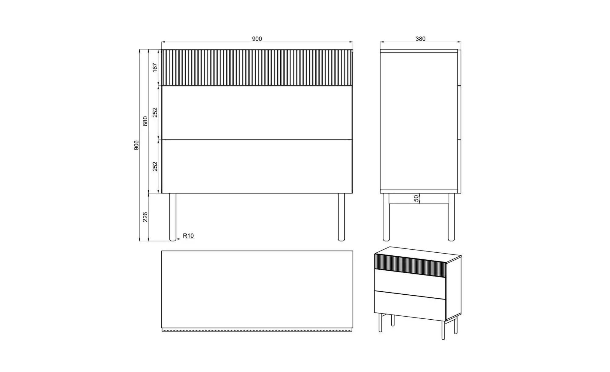 Selsey Kommode  Noelie ¦ schwarz ¦ Maße (cm): B: 90 H: 90,6 T: 38.0 Kommode günstig online kaufen