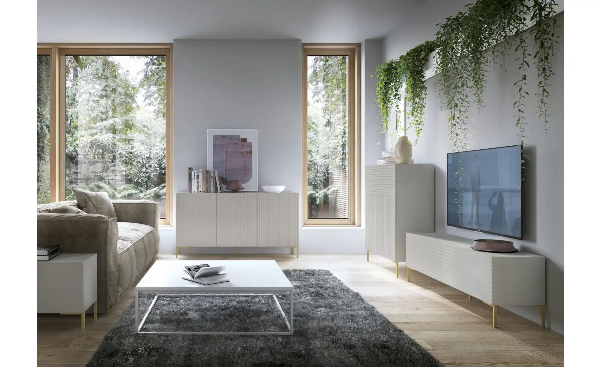 Thumbnail - Selsey Sideboard  Lammelo ¦ beige ¦ Maße (cm): B: 140 H: 75 T: 38.0 Kommoden & Sideboards > Sideboards - Höffner